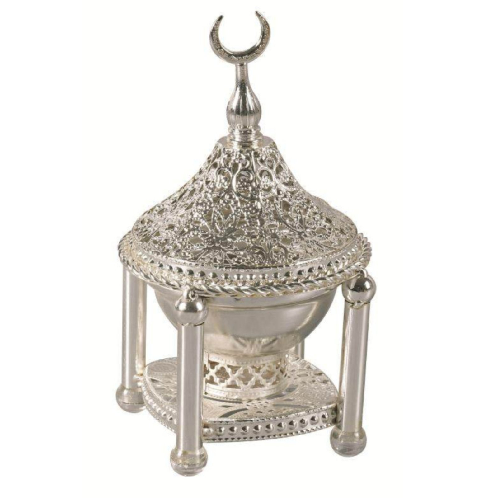 Metal Incense Burner – Silver