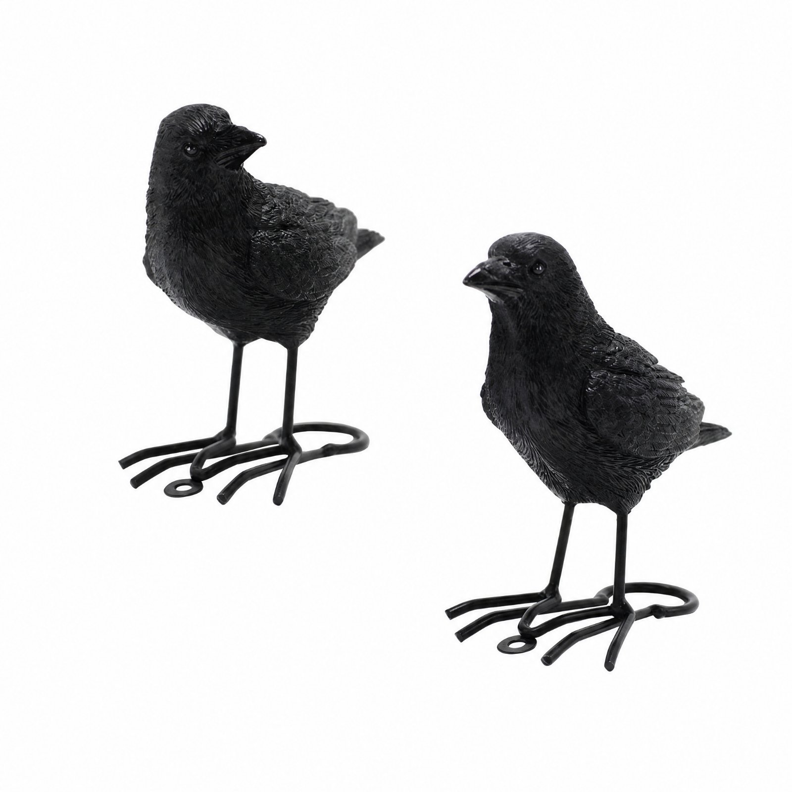 2-Piece Freestanding Crow Figurine