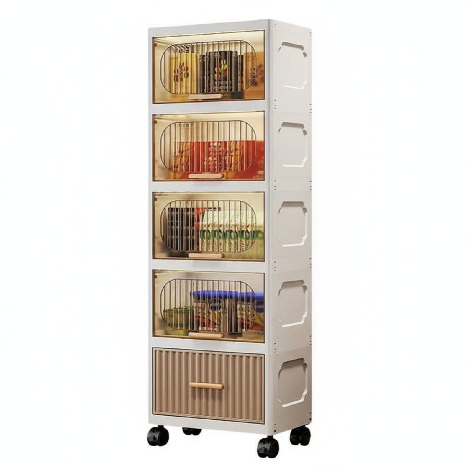 Rolling Storage Cart – Brown, 32cm
