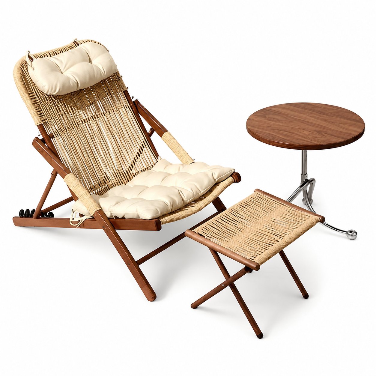 Foldable Rattan Lounge Chair