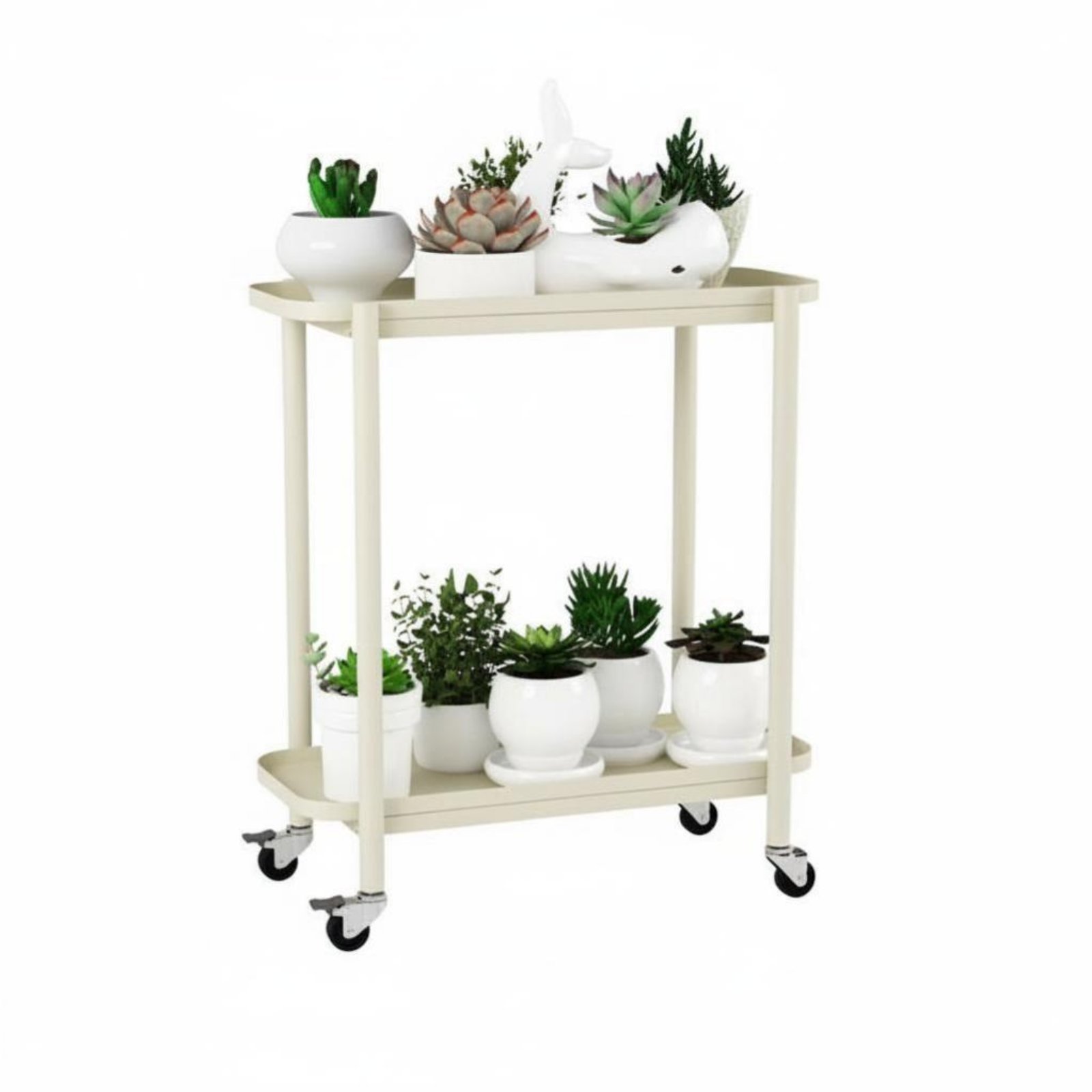 Rolling Plant Stand – Beige, 60*30*65cm