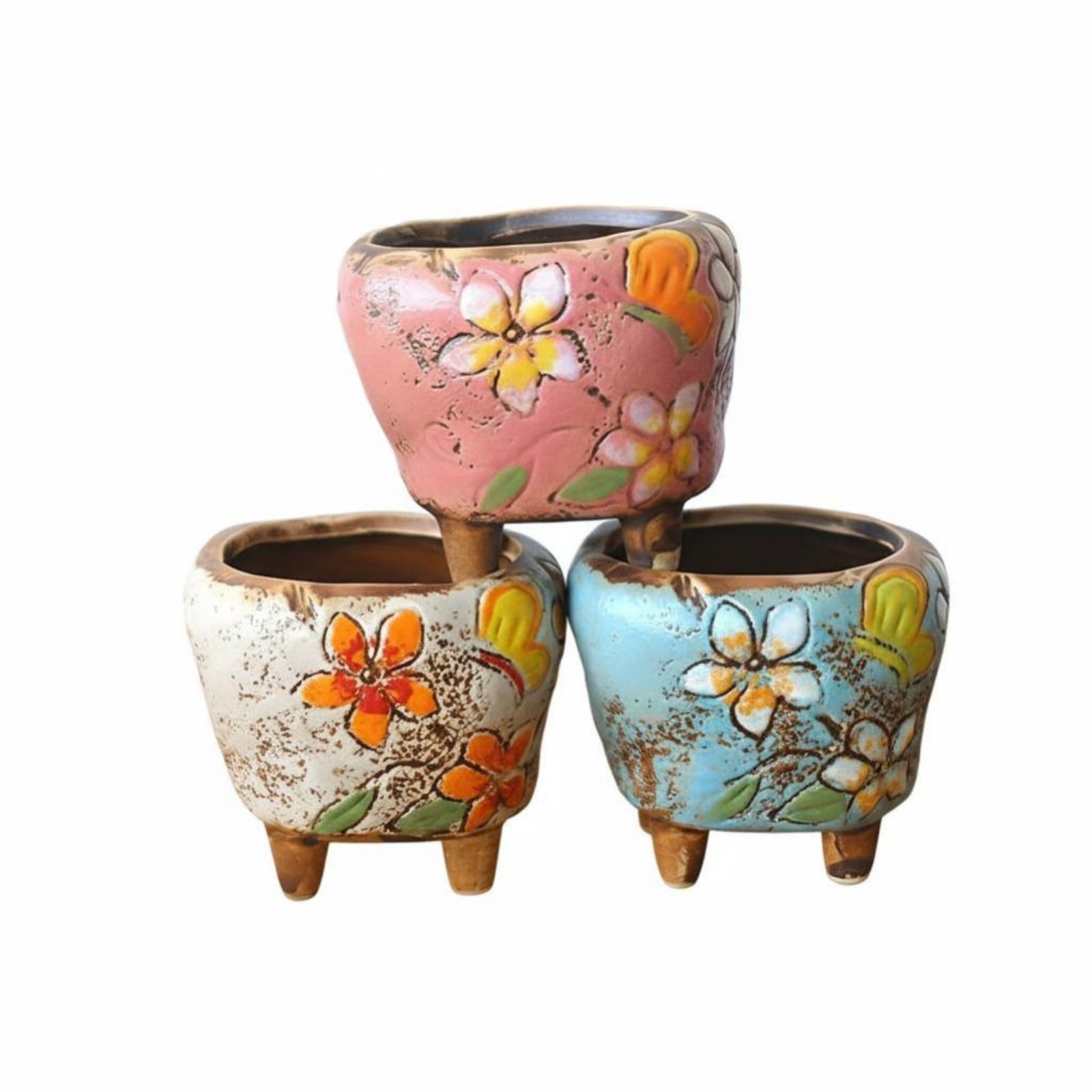 Hand-Painted Flower Pot