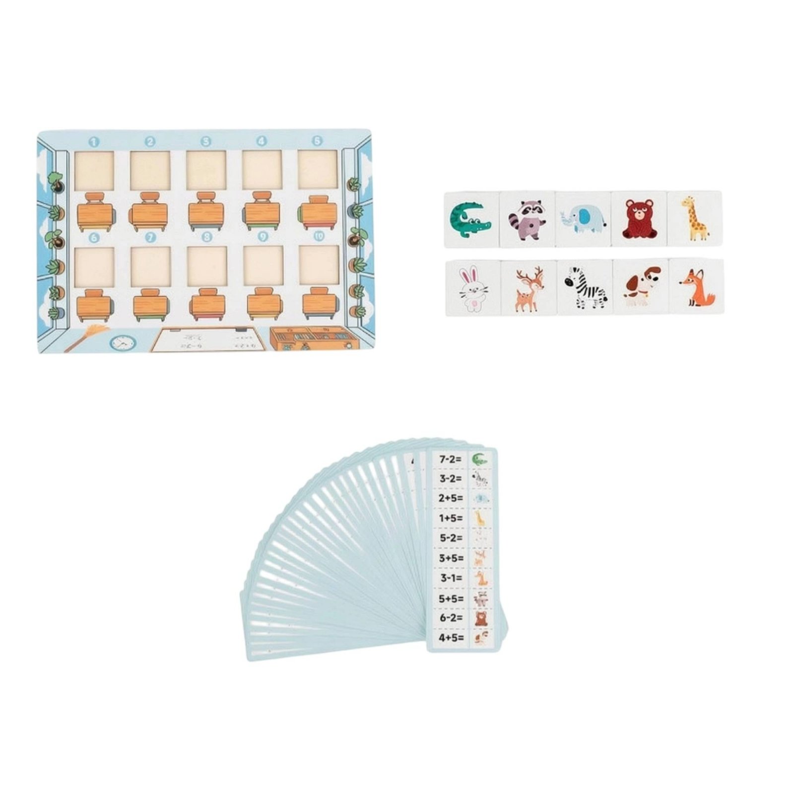 Wooden Math Learning Board – Animal Number