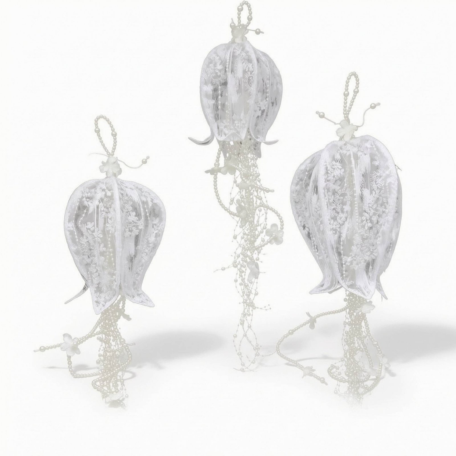 3-Piece Beaded Lace Hanging Ornament