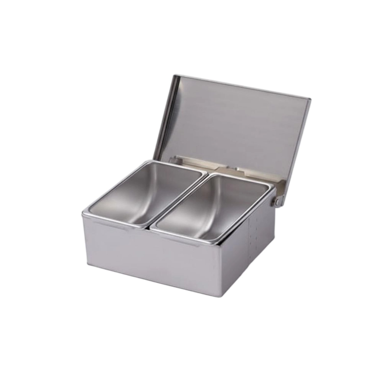 Stainless Steel Condiment Box – 2 Compartments, 201