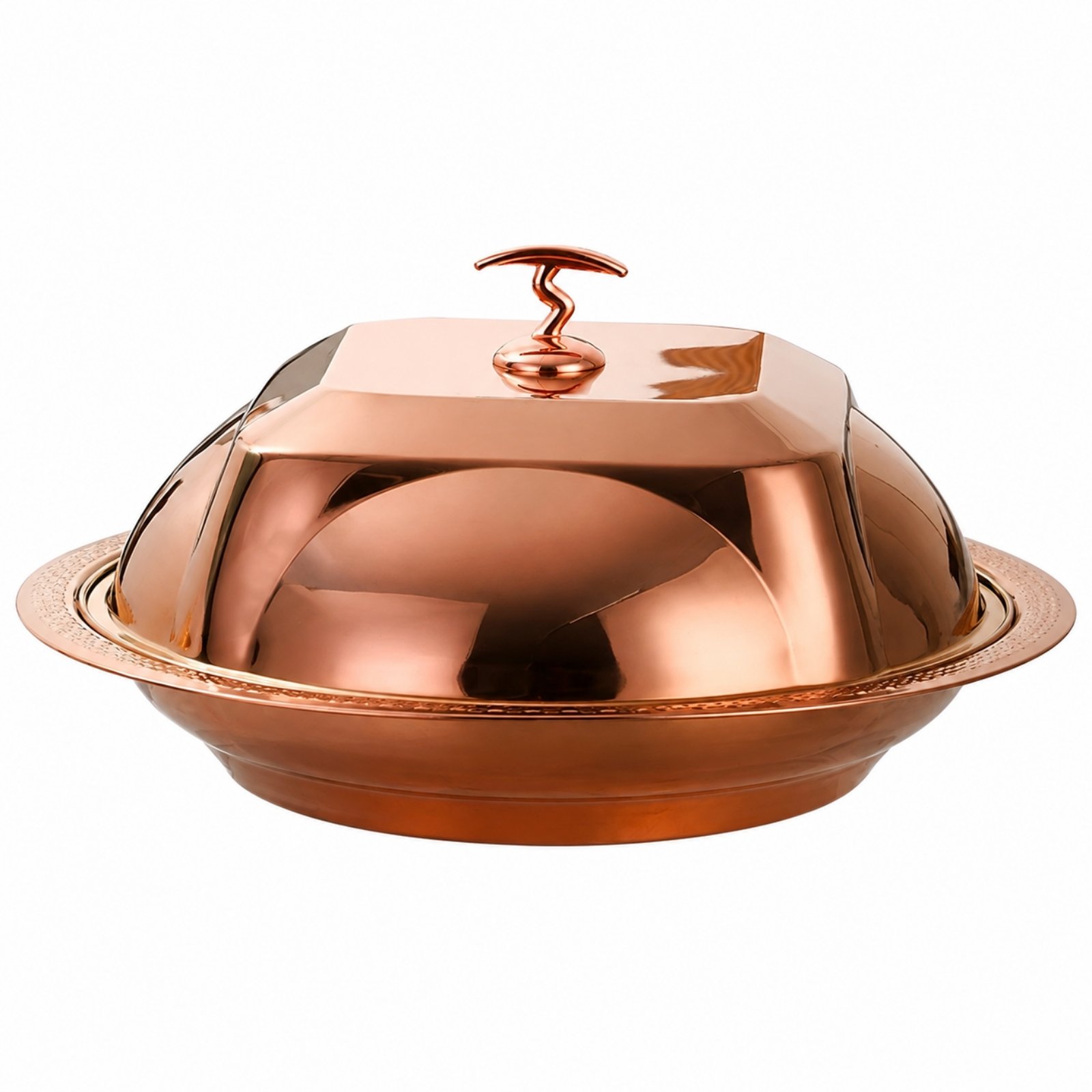 Stainless Steel Serving Platter – Rose Gold, 48cm