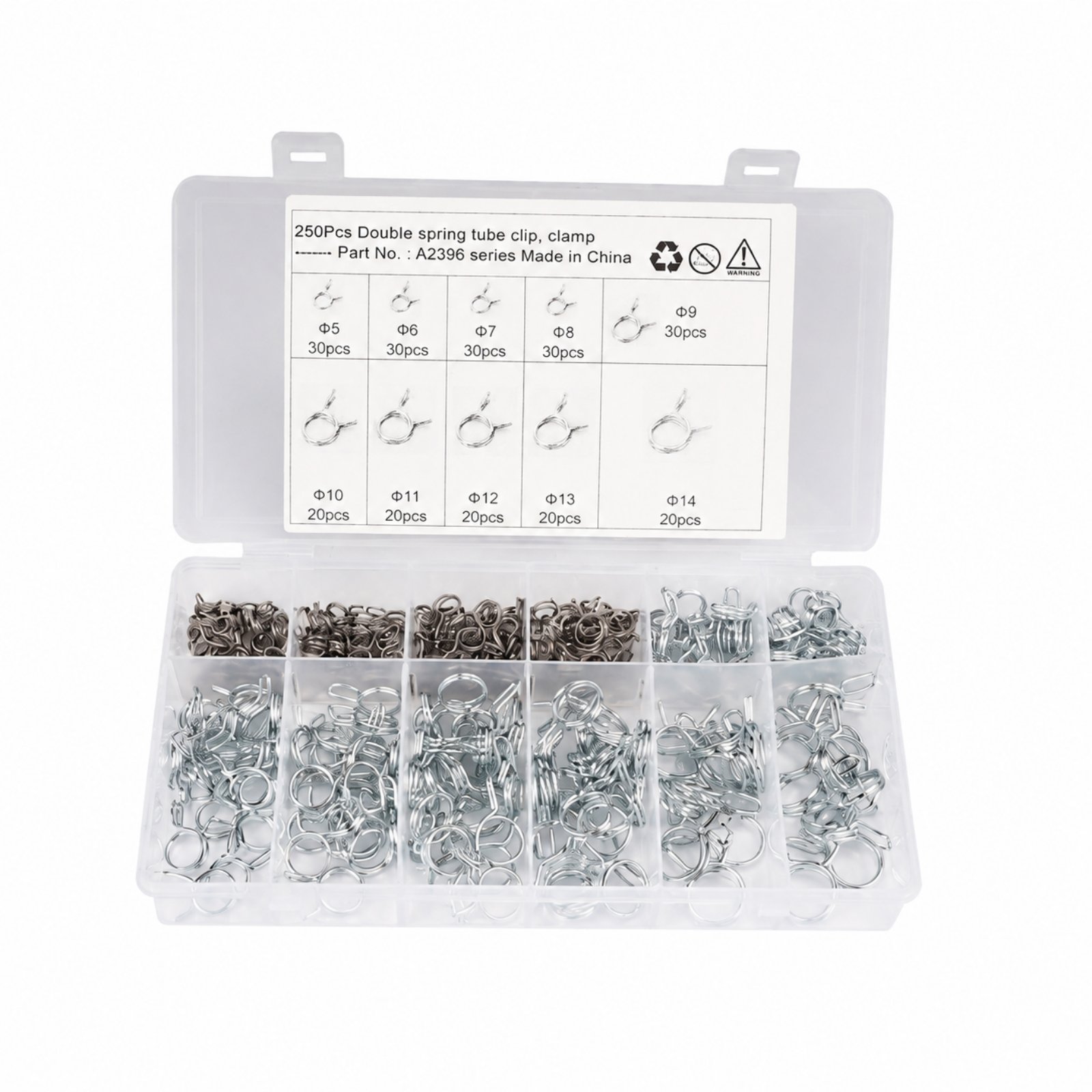 250-Piece Double-Wire Hose Clamps