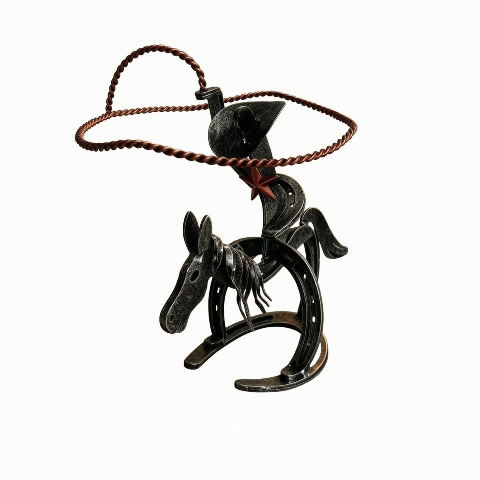 Metal Cowboy Sculpture