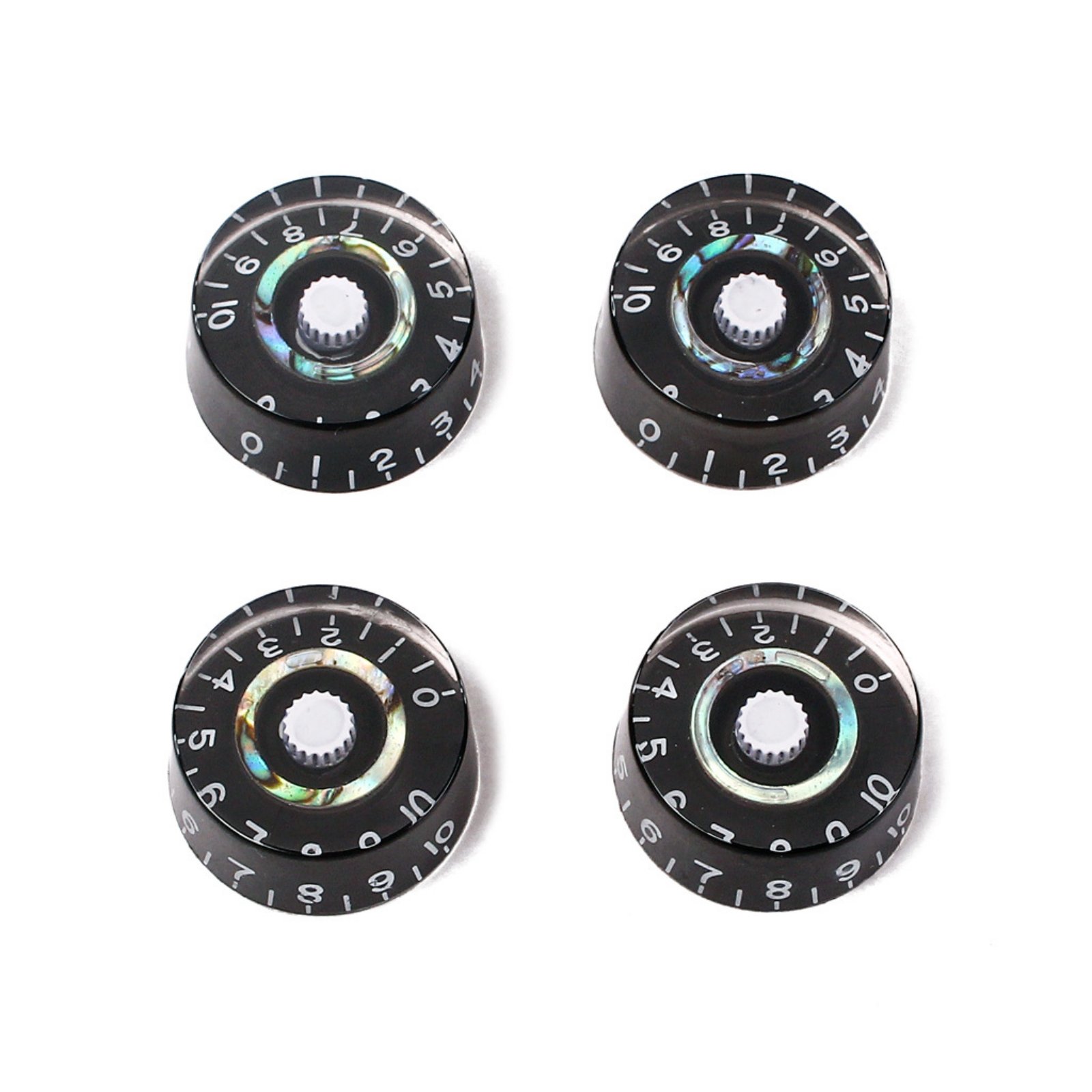 4-Piece Black Guitar Control Knobs