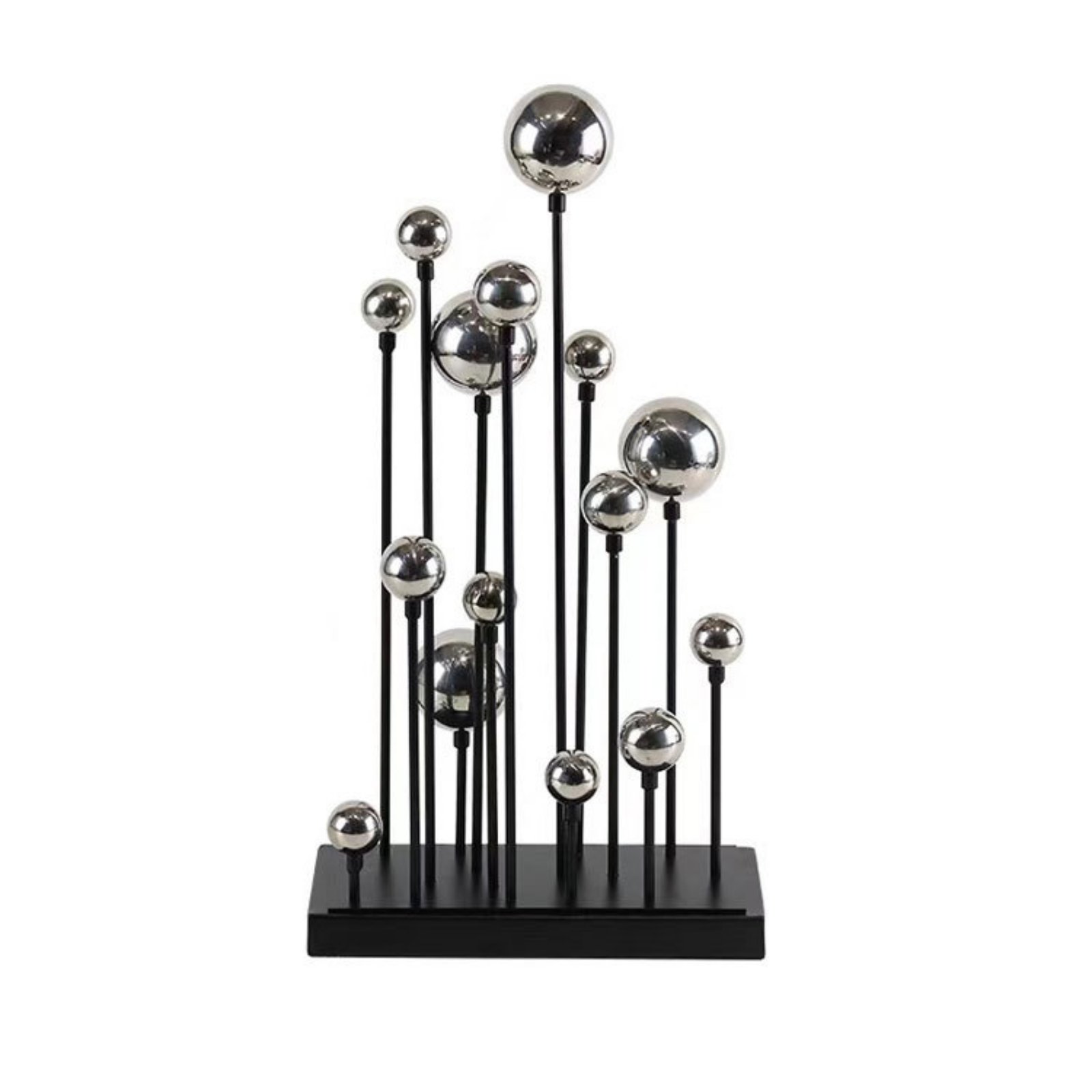 Geometric Metal-Like Tabletop Sculpture