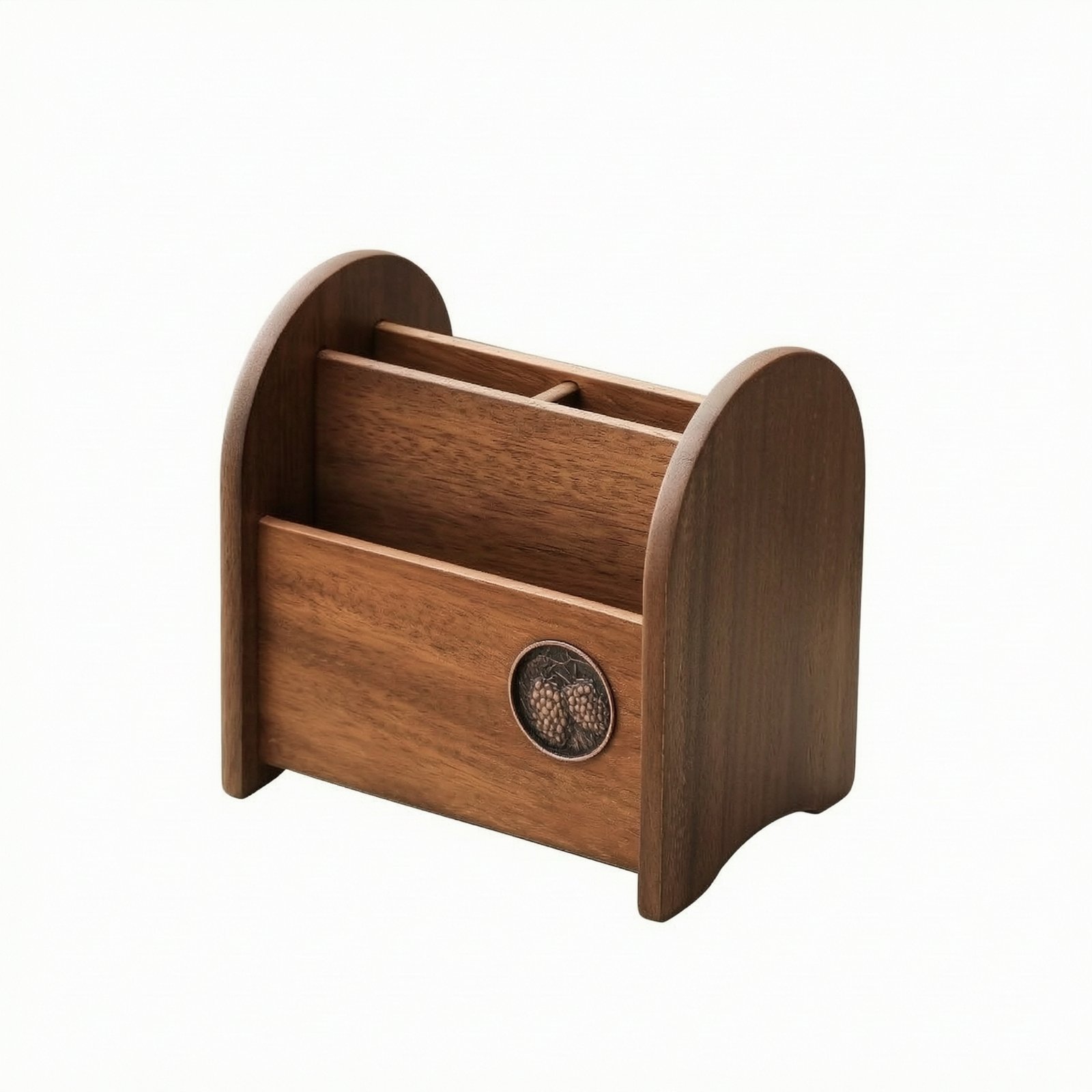 Wood Desktop Organizer – Walnut 4-grid