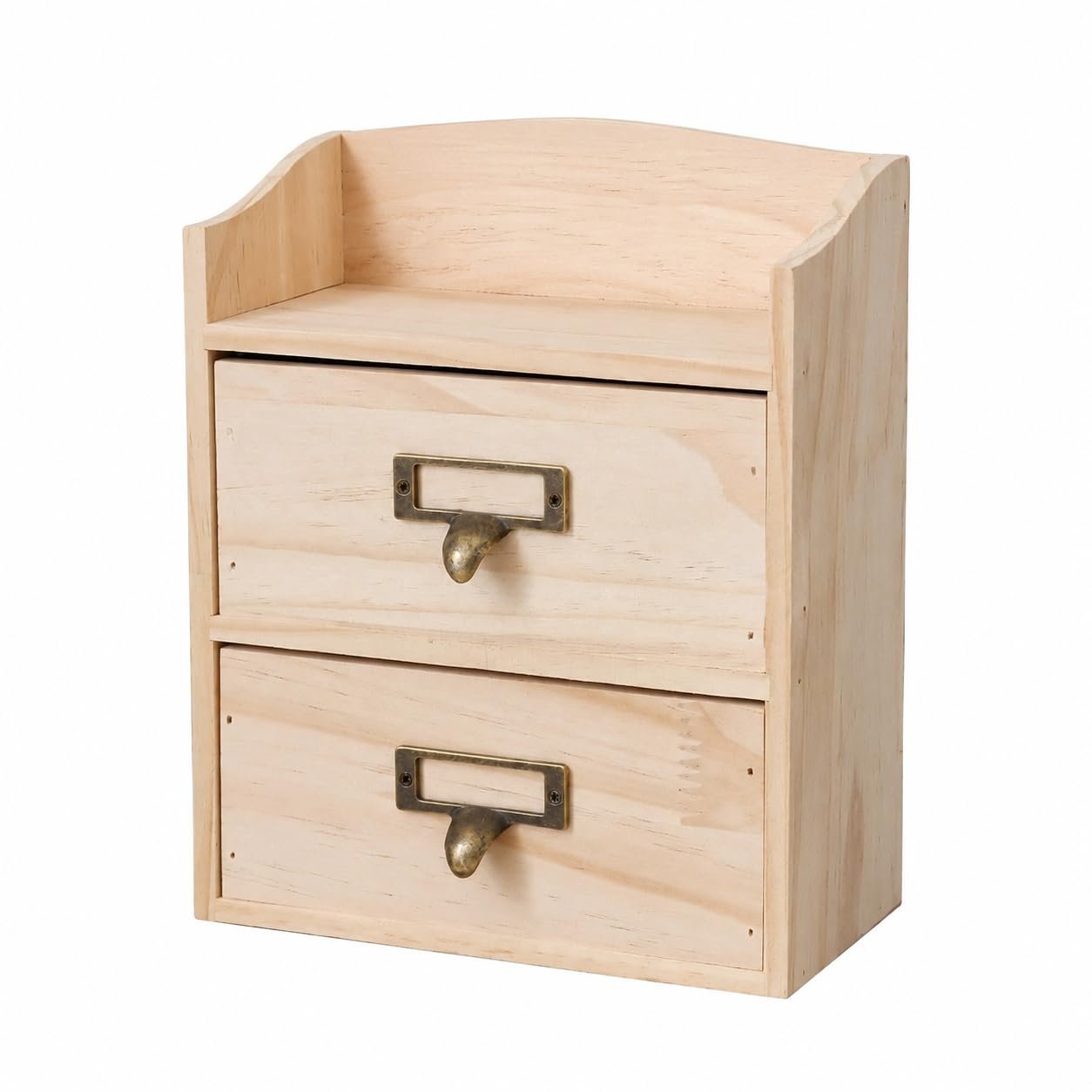 Wall-Mounted Wood Storage Box with Drawers