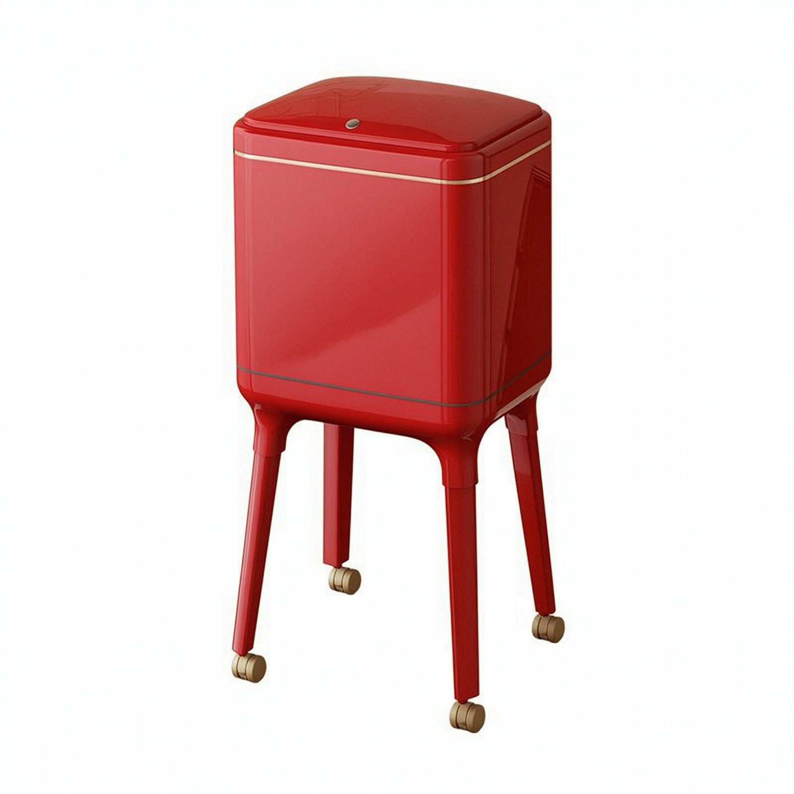 Trash Can with Legs and Wheels