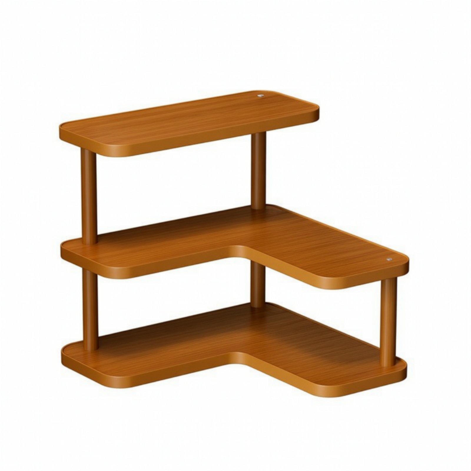 3-Tier Corner Shelf – Brown