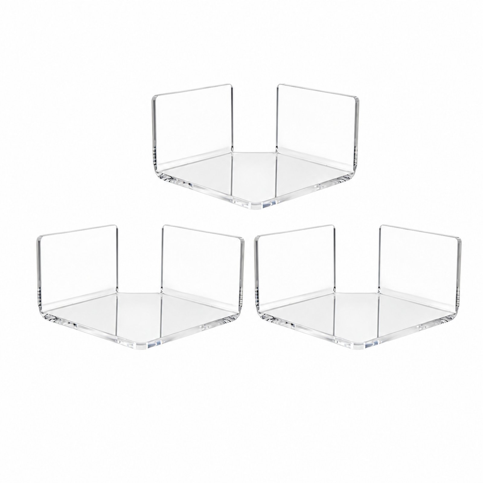 3-Piece Acrylic Corner Wall Shelf