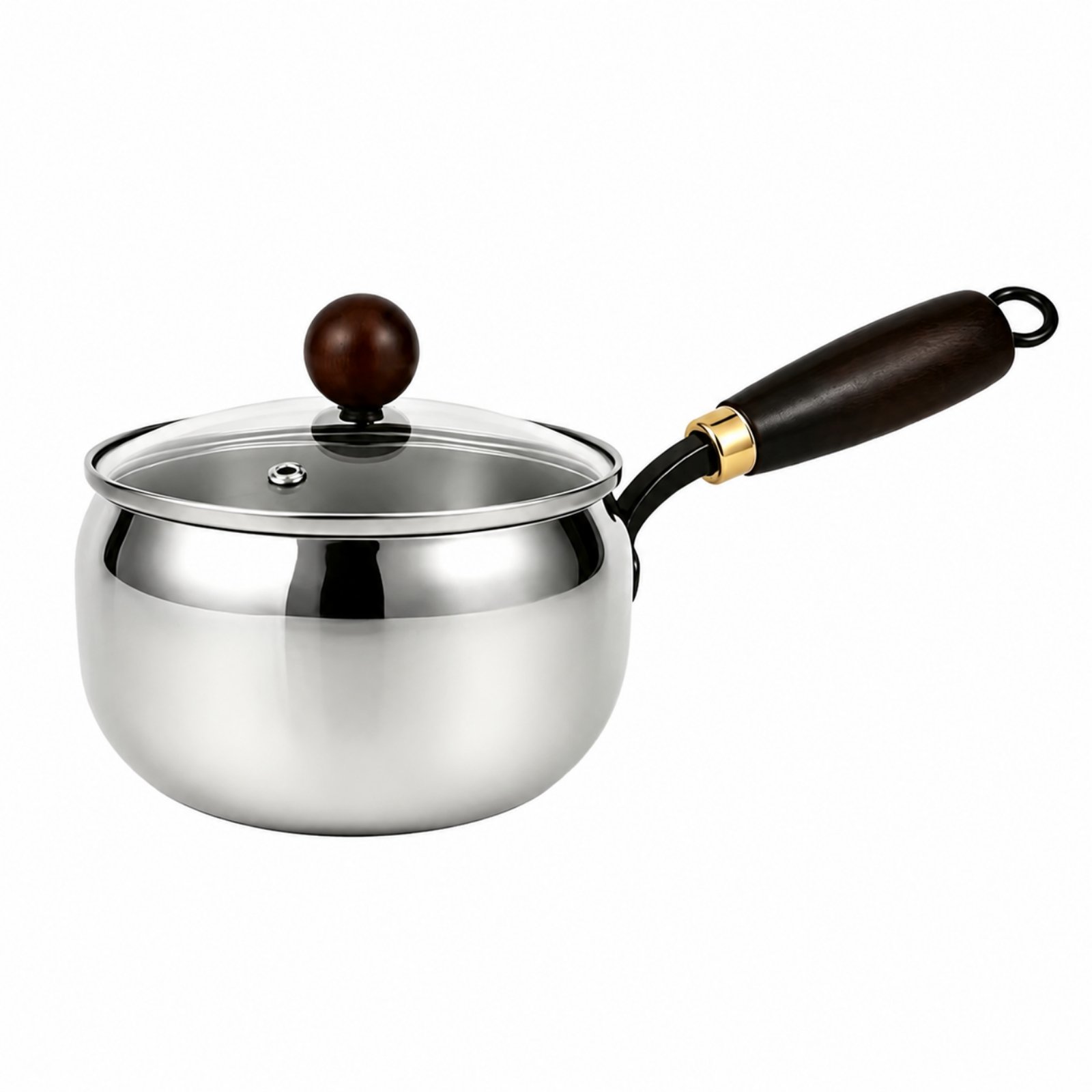 Stainless Steel Saucepan with Wooden Handle – 12.8cm Baby Food