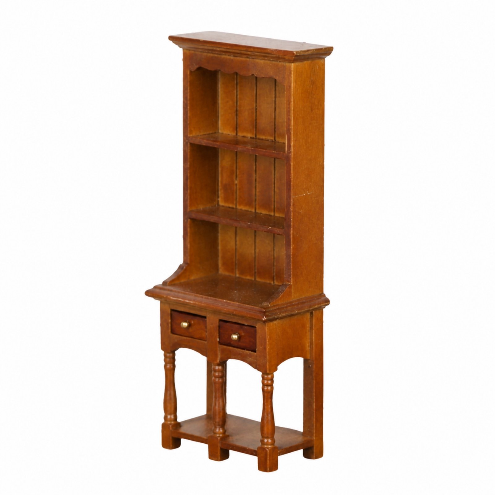 Walnut Finish Dollhouse Bookcase
