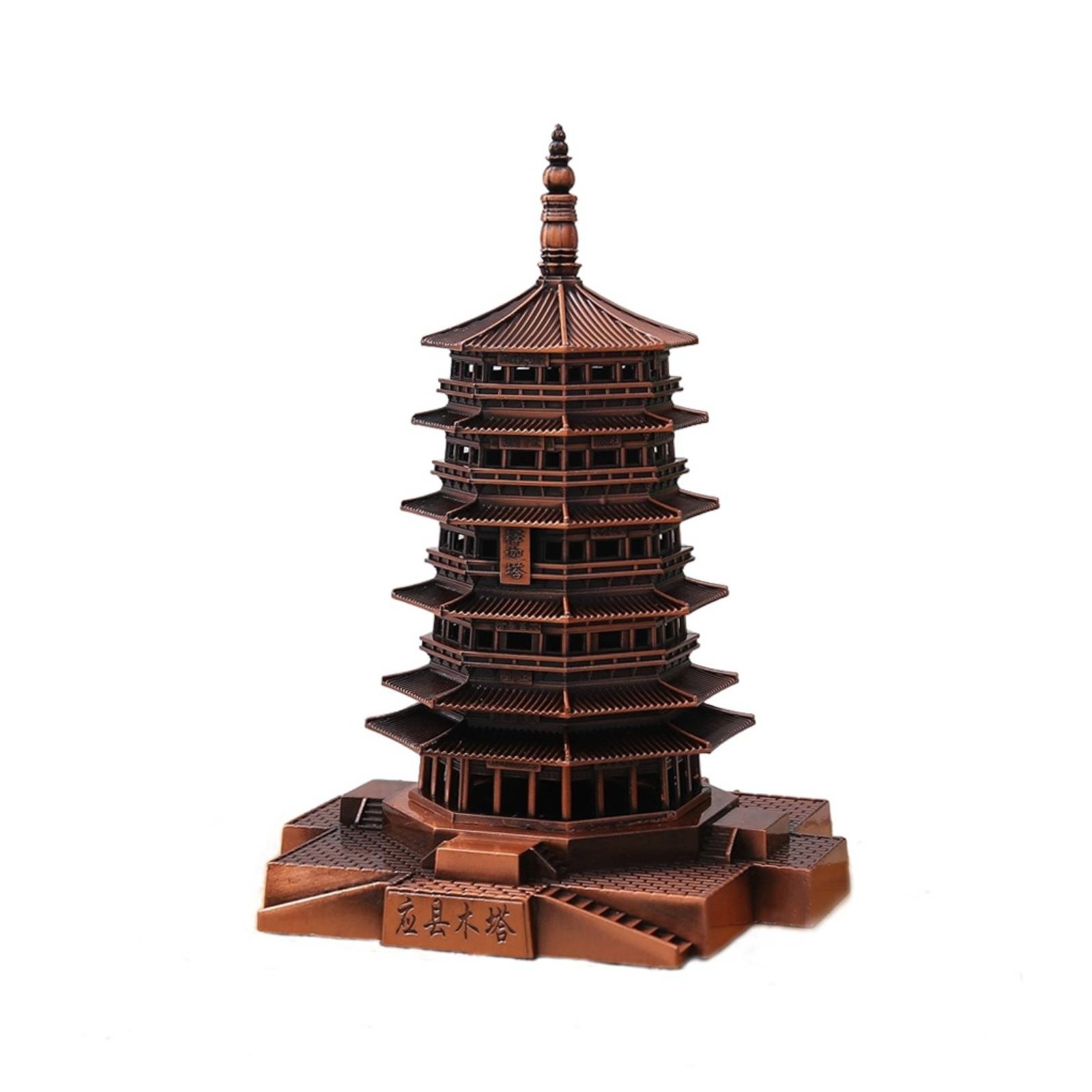 Golden Wooden Pagoda Model