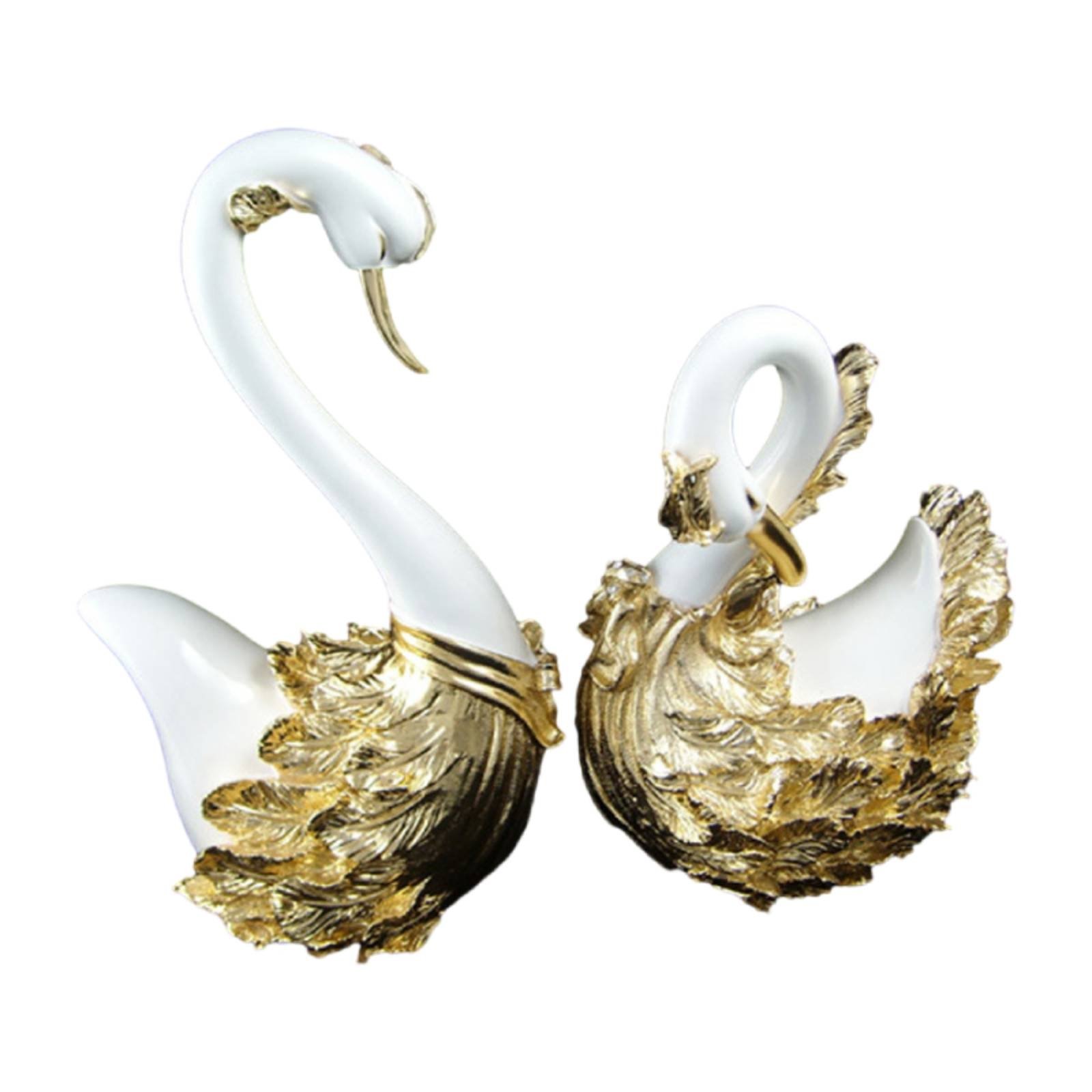 2-Piece Swan Figurine Ornament
