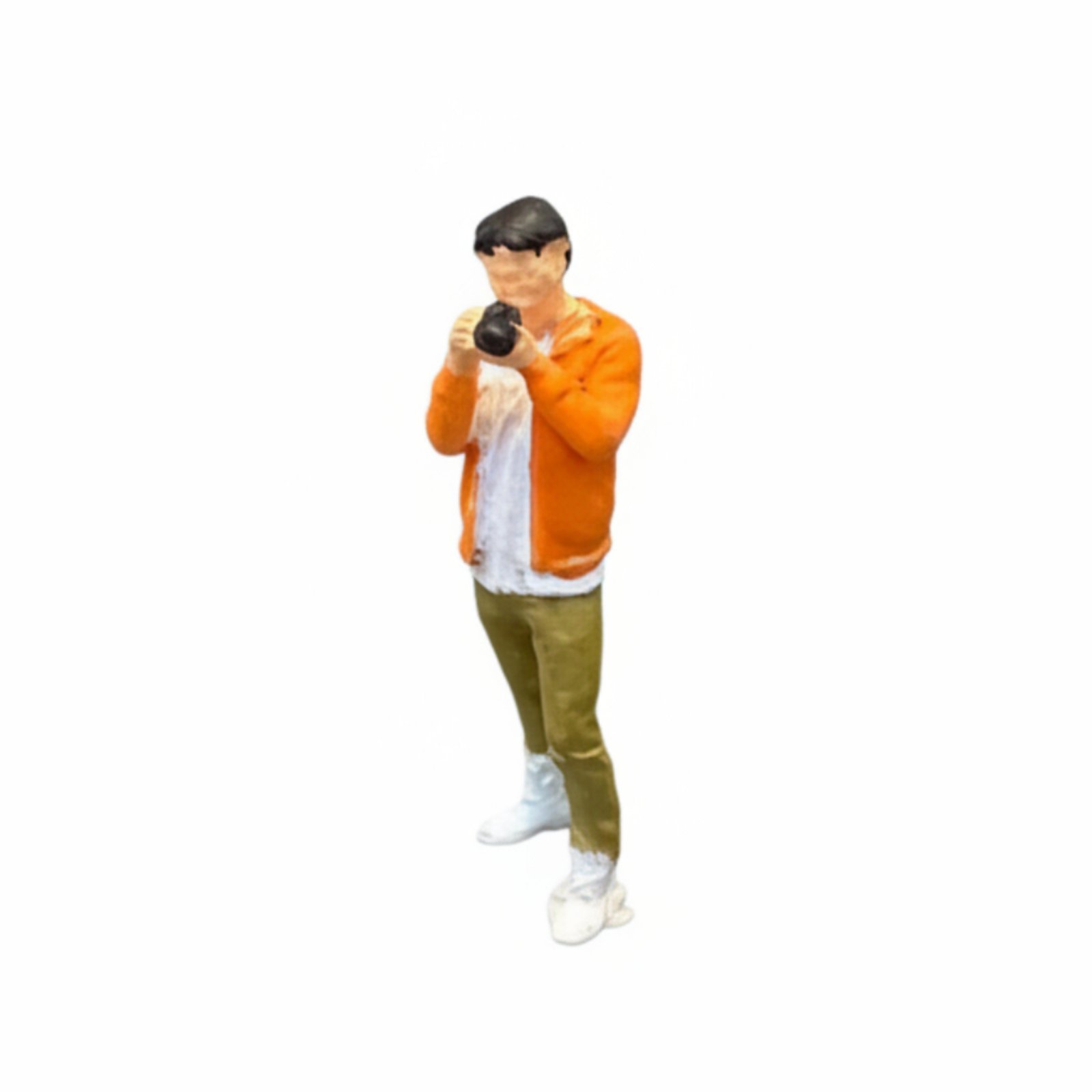 Miniature Man Figurine – Orange Khaki Gray