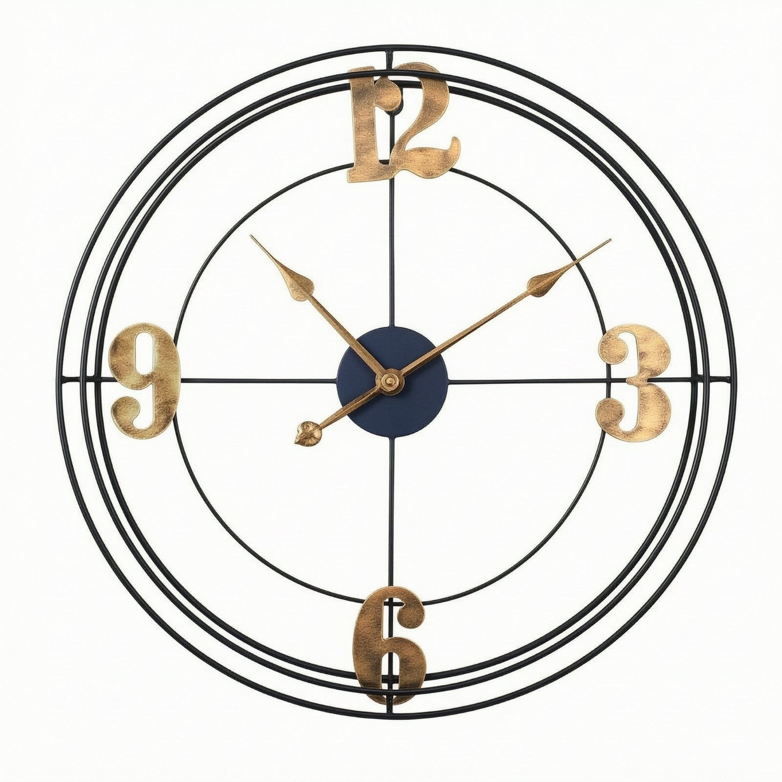 Metal Wire Frame Wall Clock