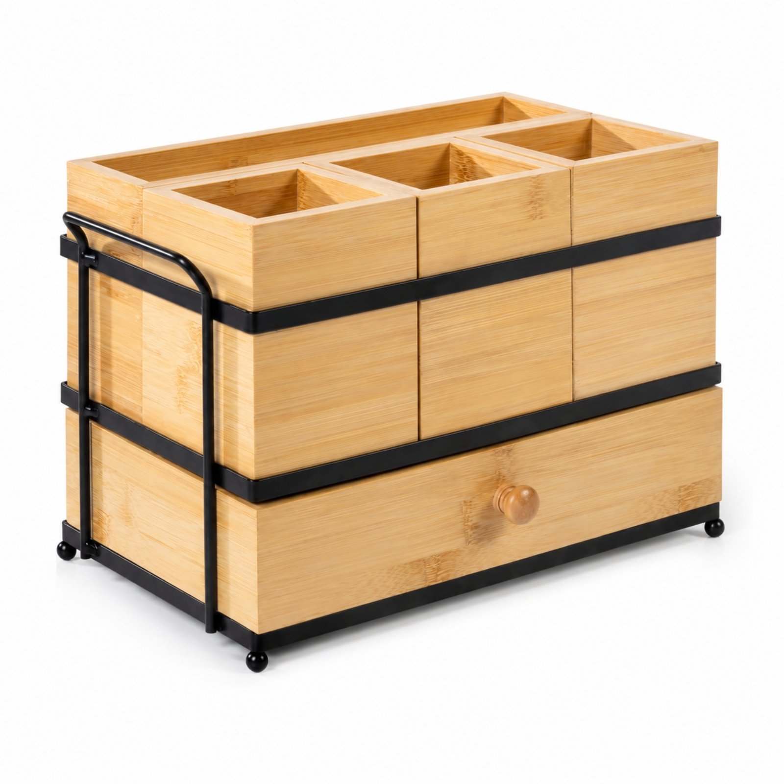 Wooden Utensil Organizer with Drawer