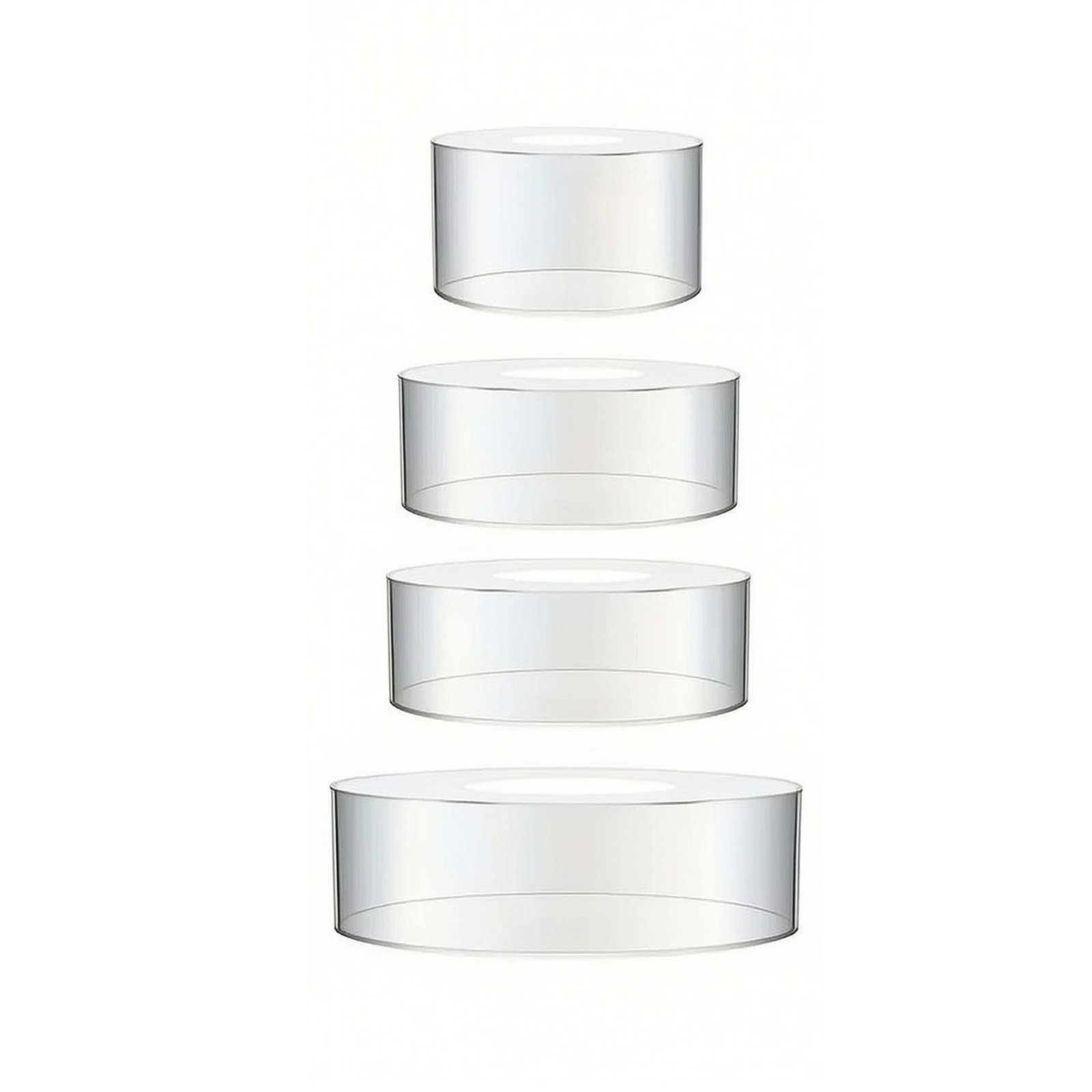 4-Piece Transparent Clear Cake Tier