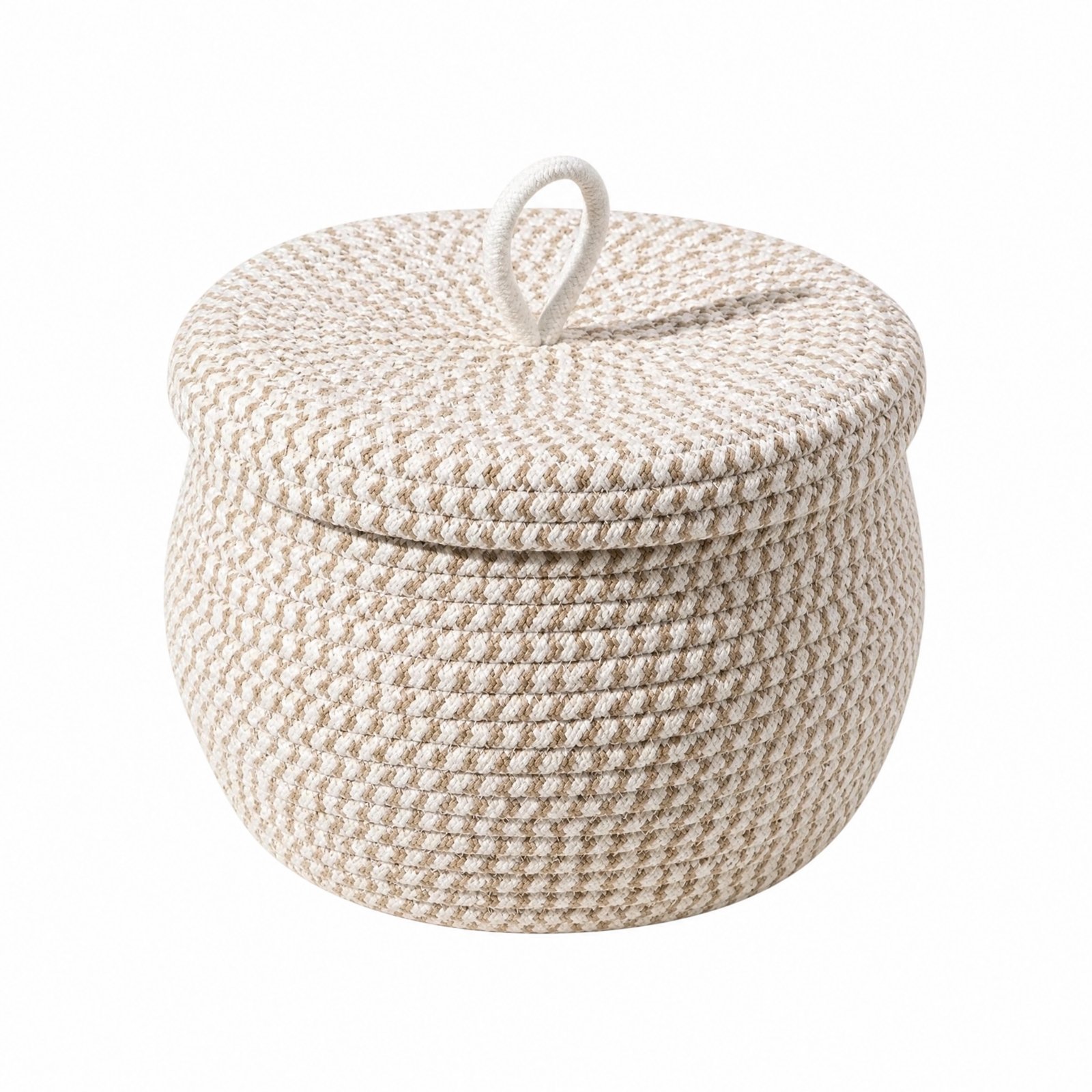 Lidded Braided Storage Basket