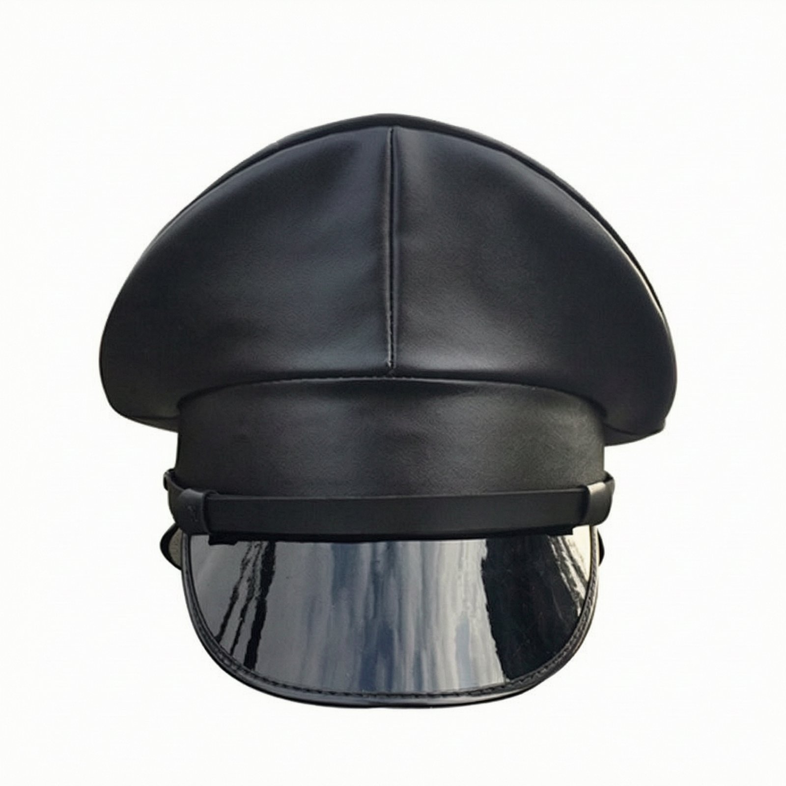 PU Leather Peaked Cap