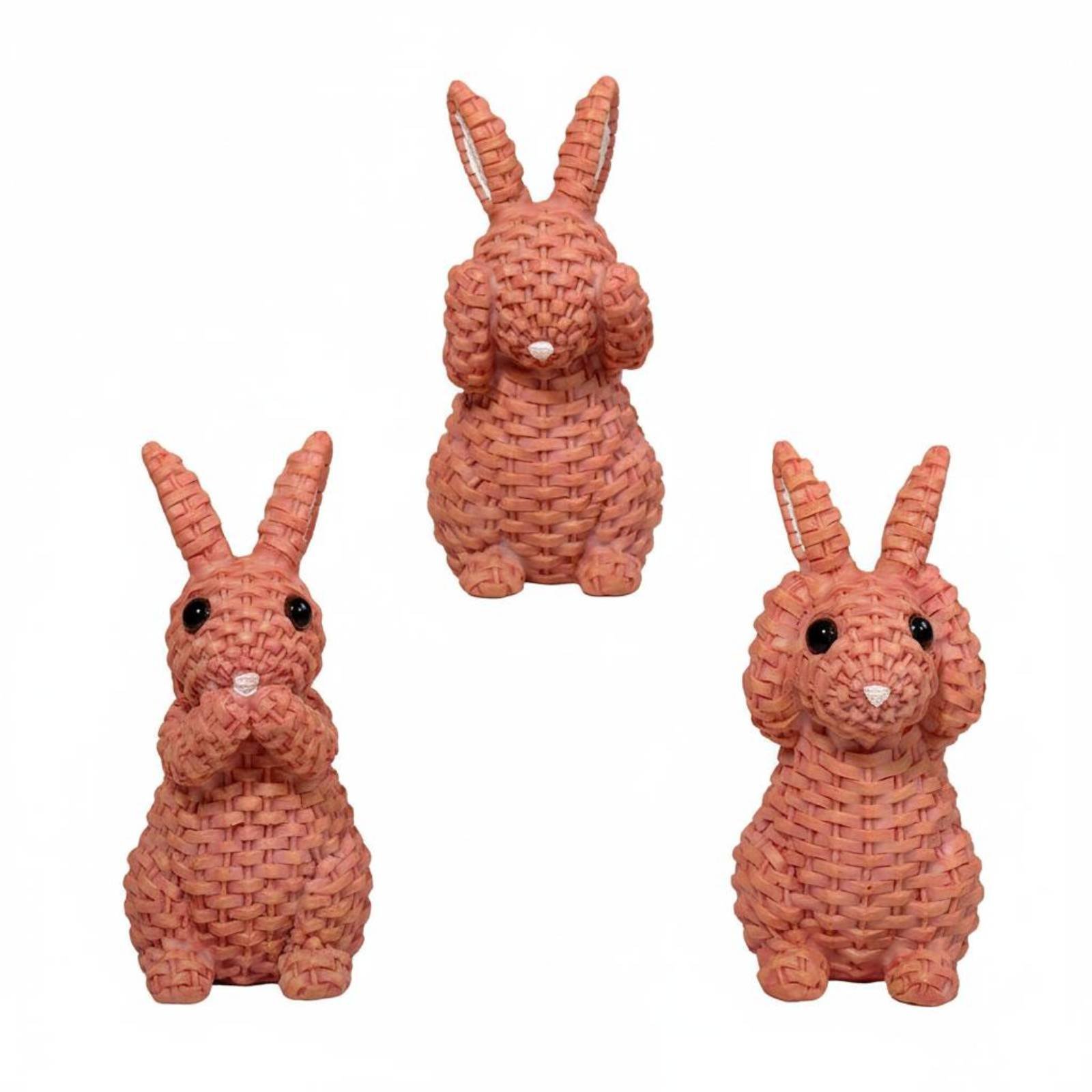 3-Piece Three Wise Bunnies Ornament