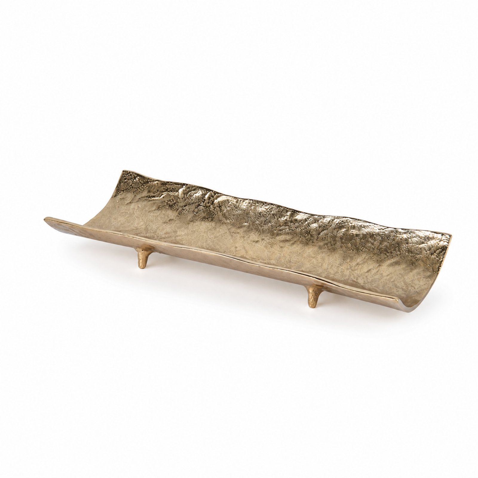 Decorative Tray Textured Aluminum