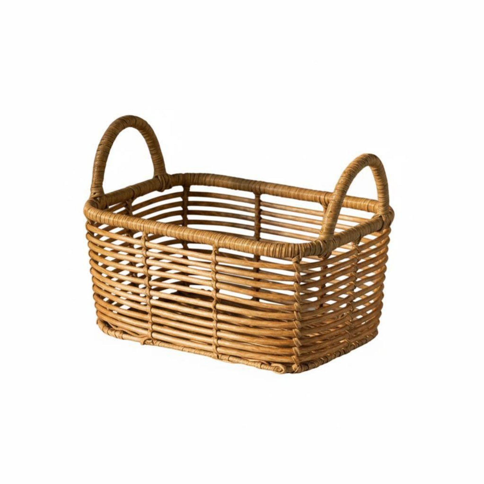 Woven Rectangular Storage Basket with Handles