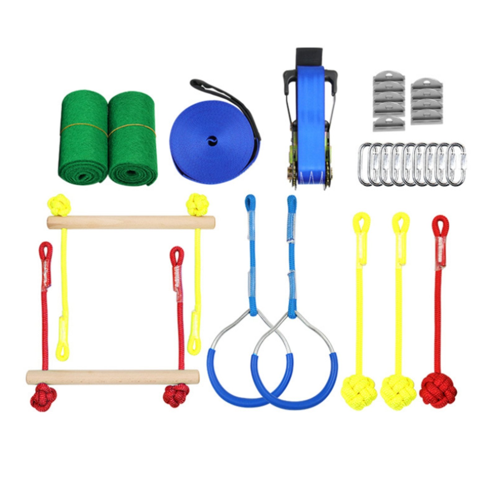 Slackline with Wooden Balance Rods