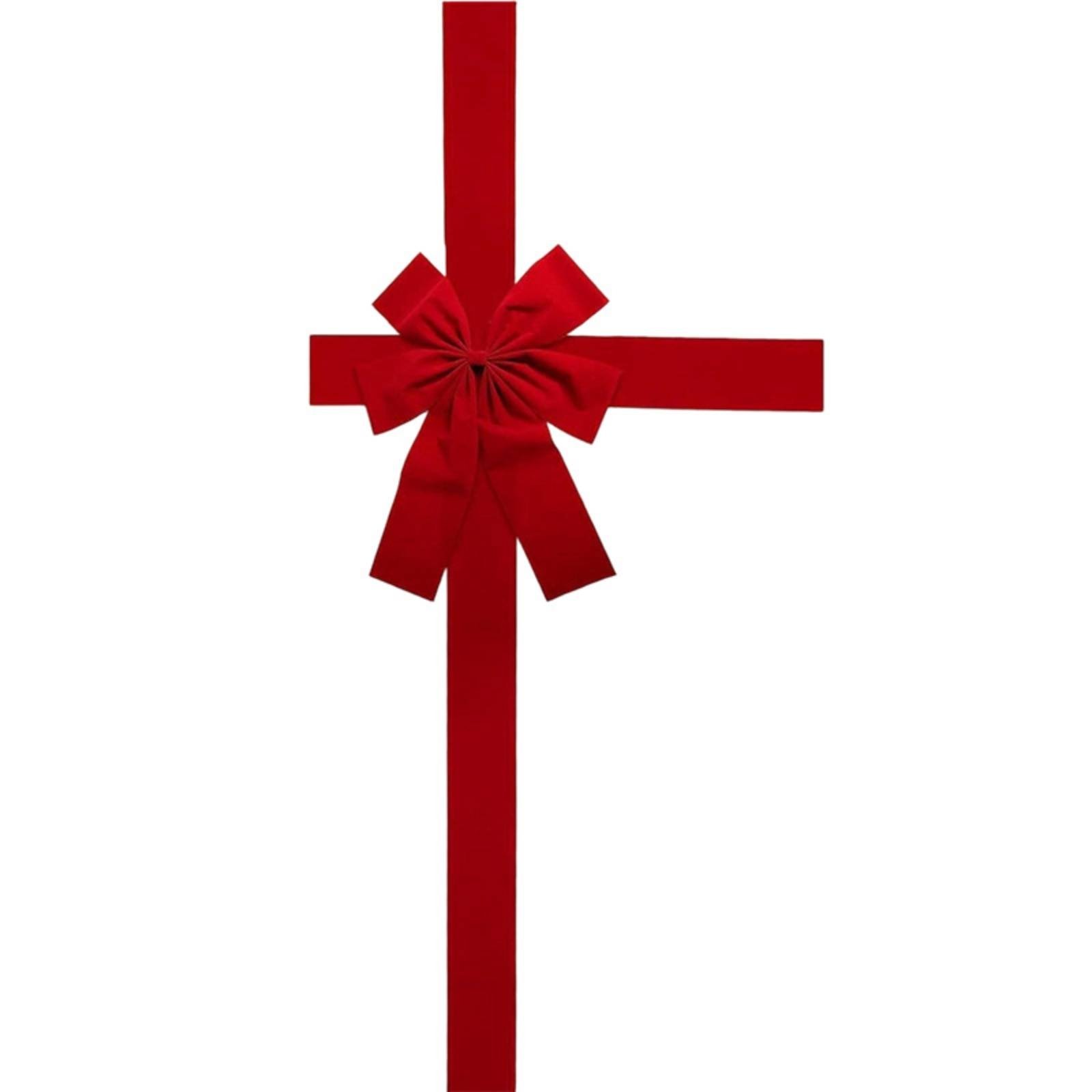 Set of 4 Red Velvet Door Bow