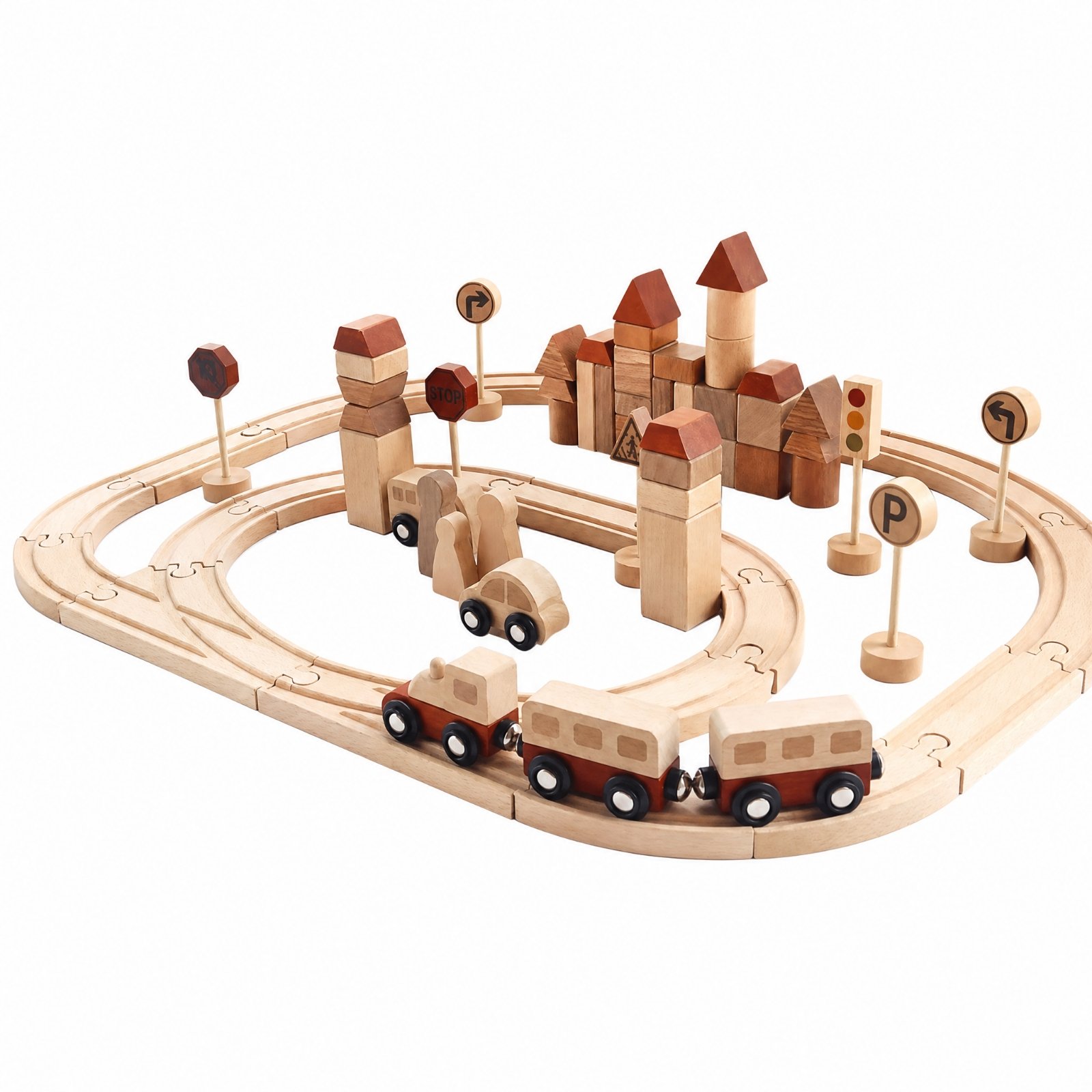 Wooden Track Train Set