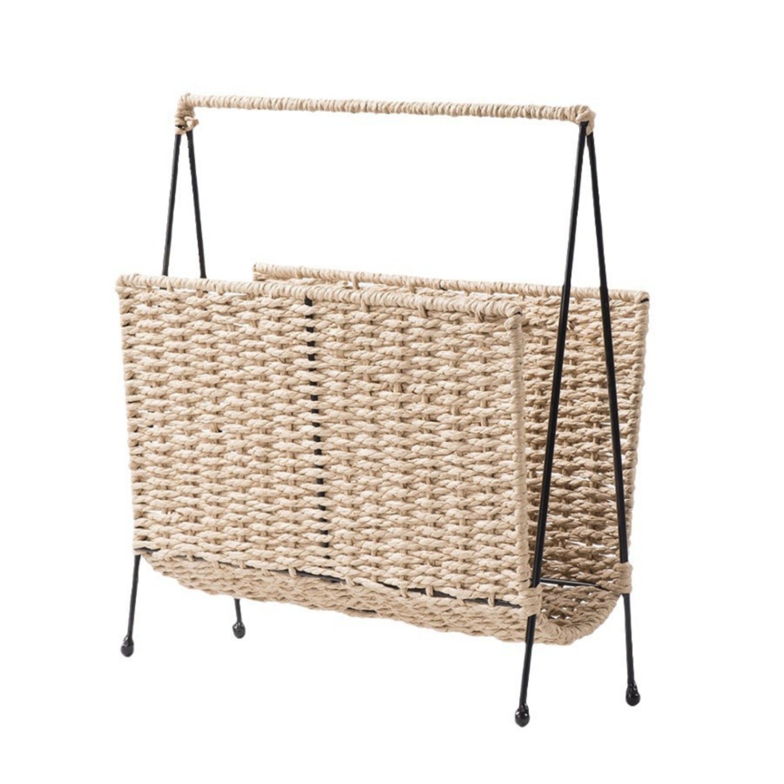 Woven Paper Rope Basket – Xh22-142 Black Frame