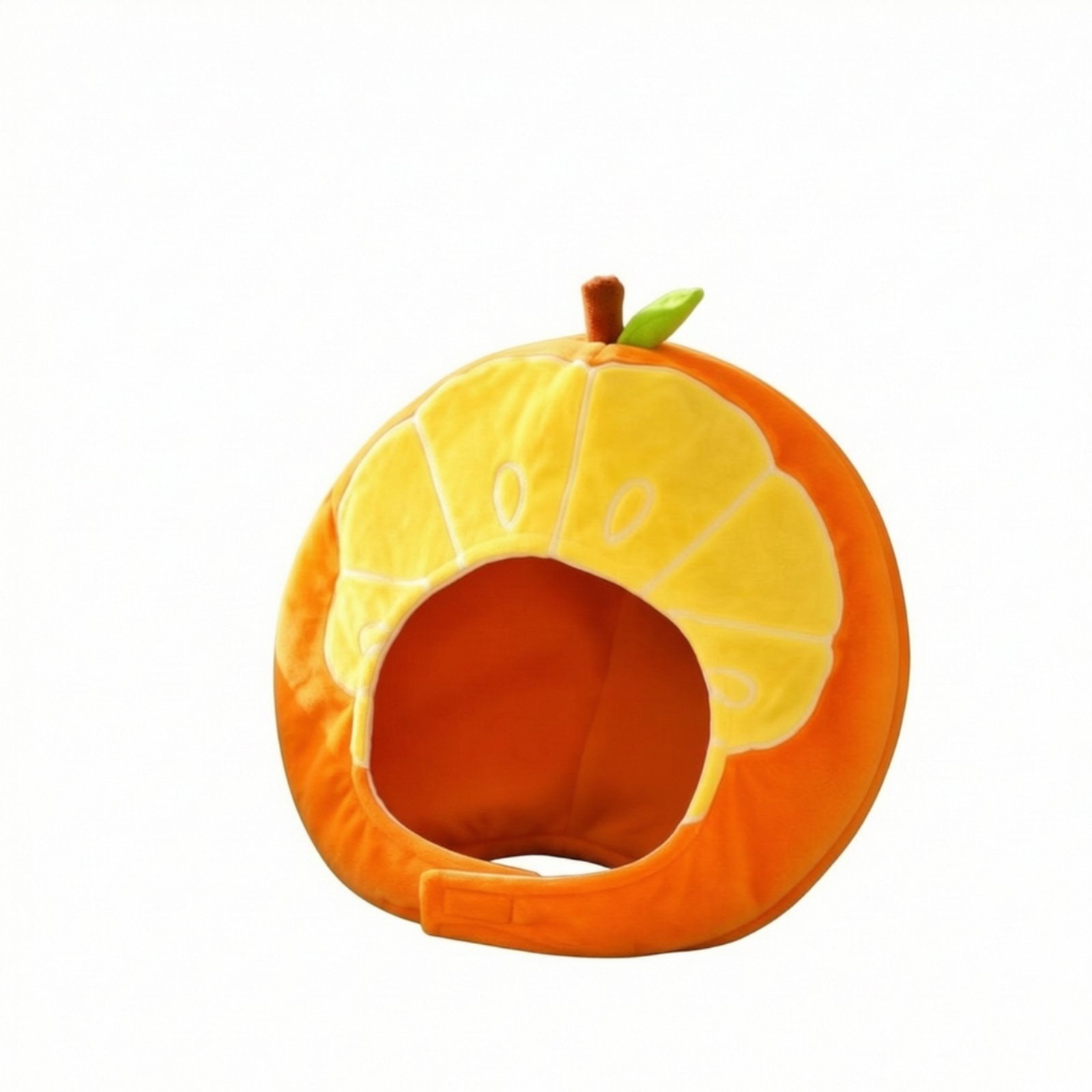 Tangerine Hood with Leaf