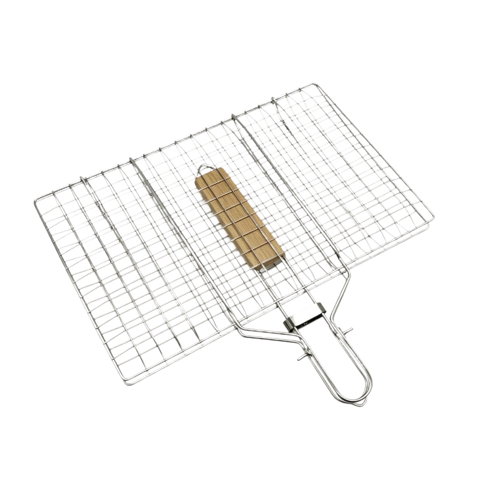 Square Grill Basket with Wooden Handle