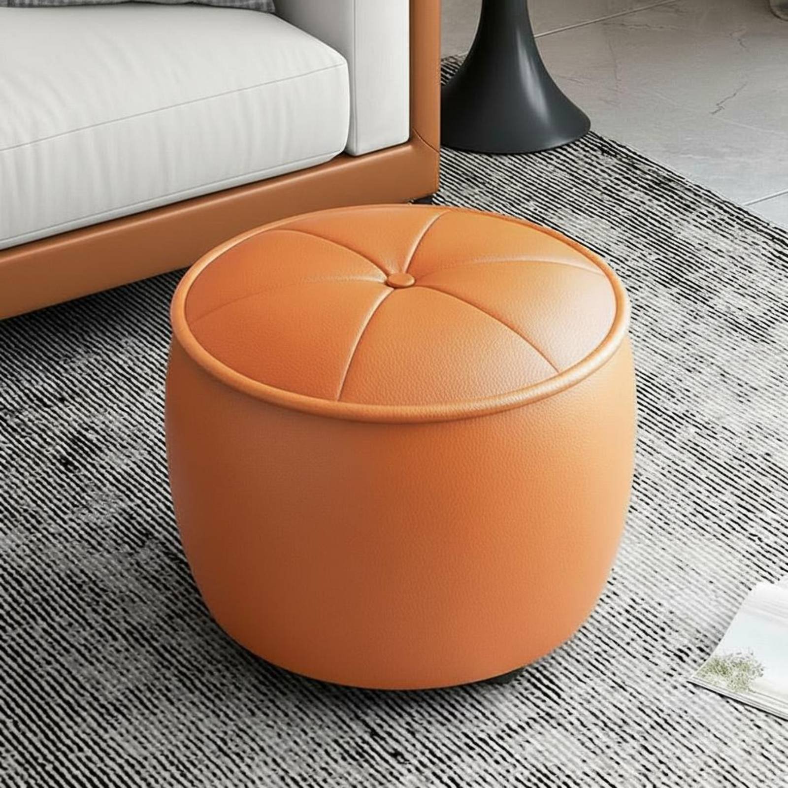 Pumpkin-Shaped Pouf