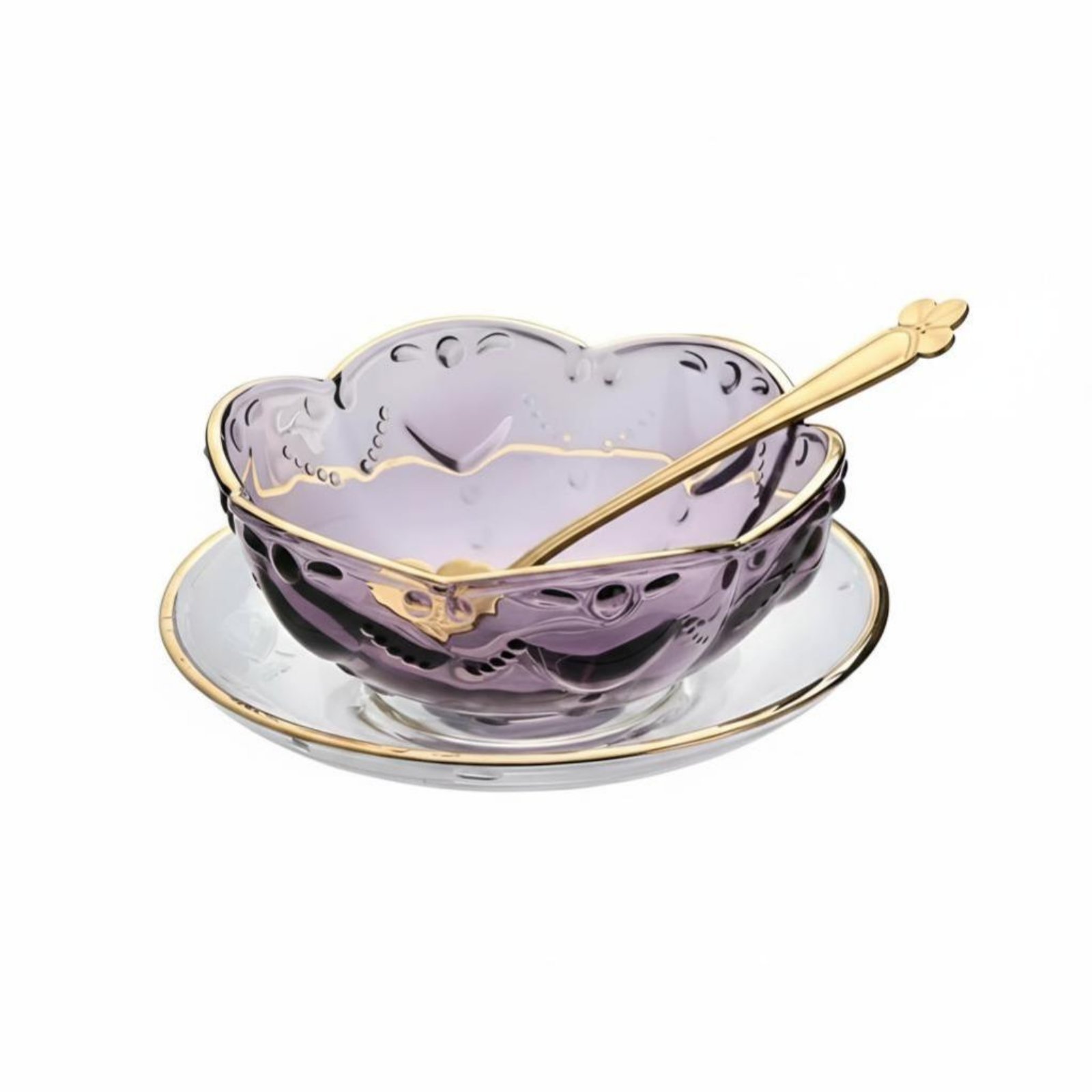 Glass Bowl with Gold Rim