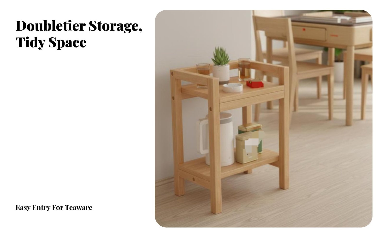 2-Tier Wooden Tea Table