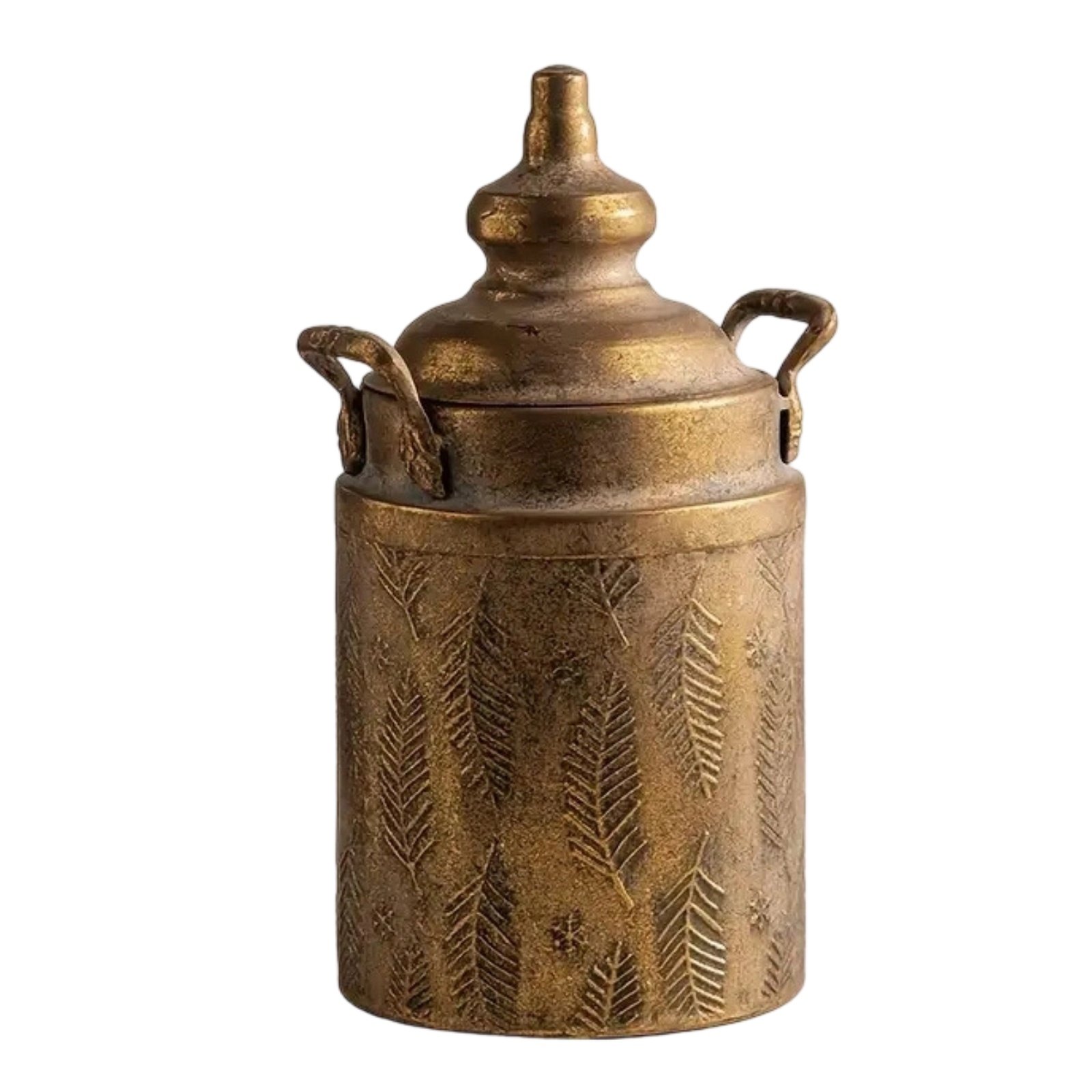 Metal Urn Vase with Lid
