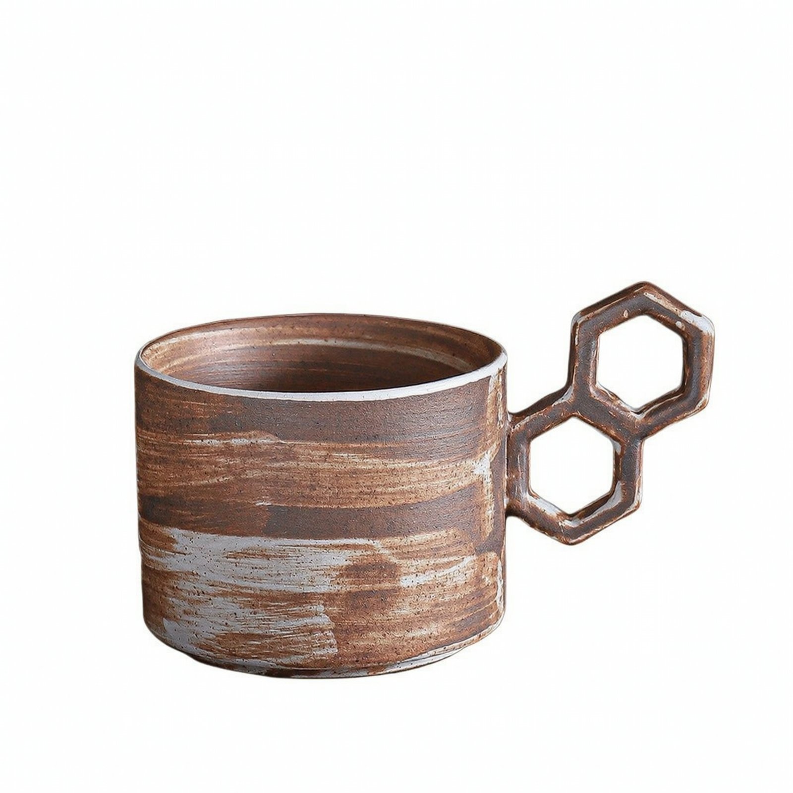 Ceramic Cup with Geometric Handle