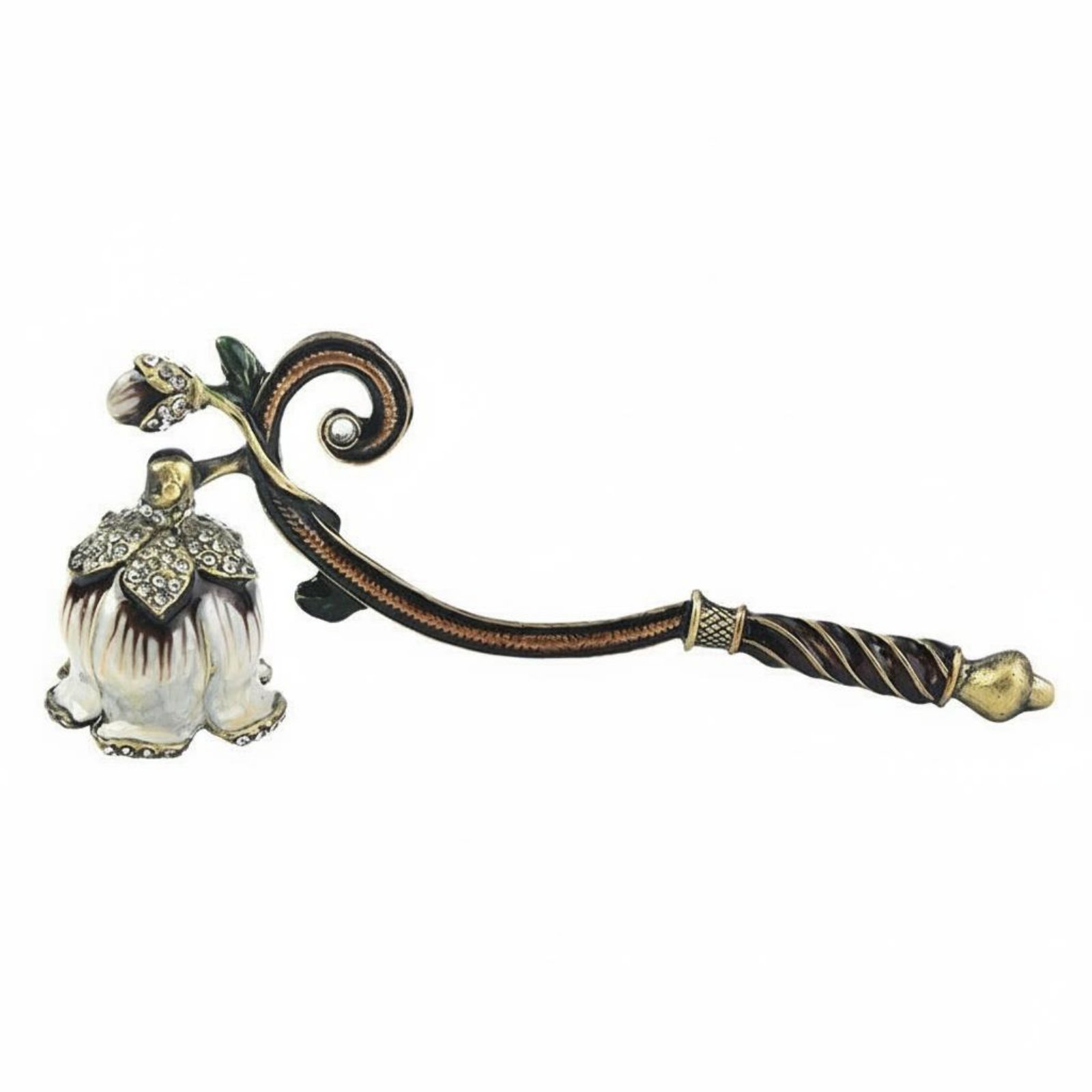 Candle Rhinestone Embellished Long Handle