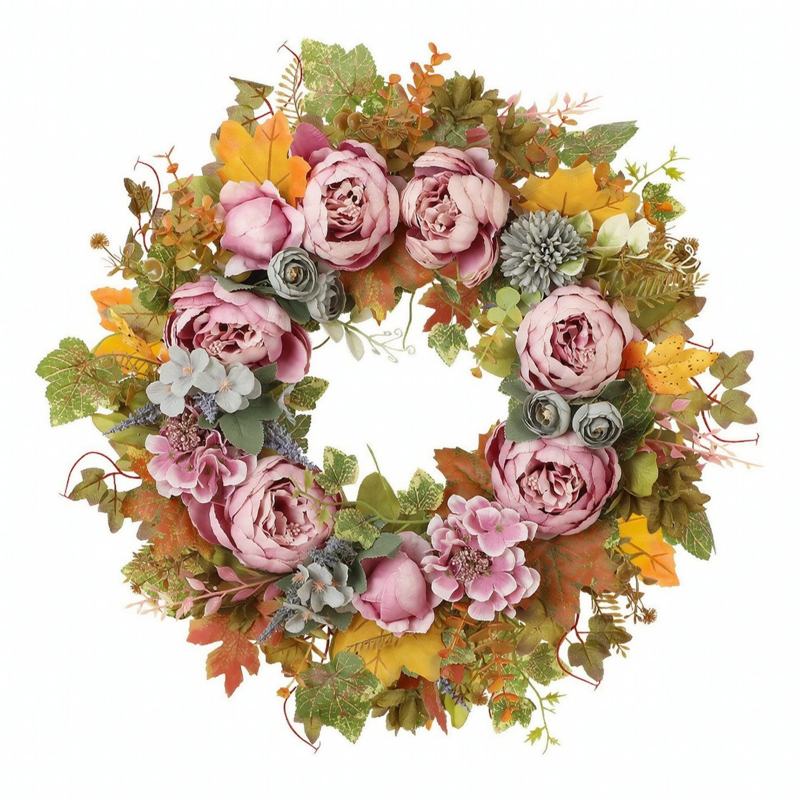 Peony Wreath Autumn-Themed