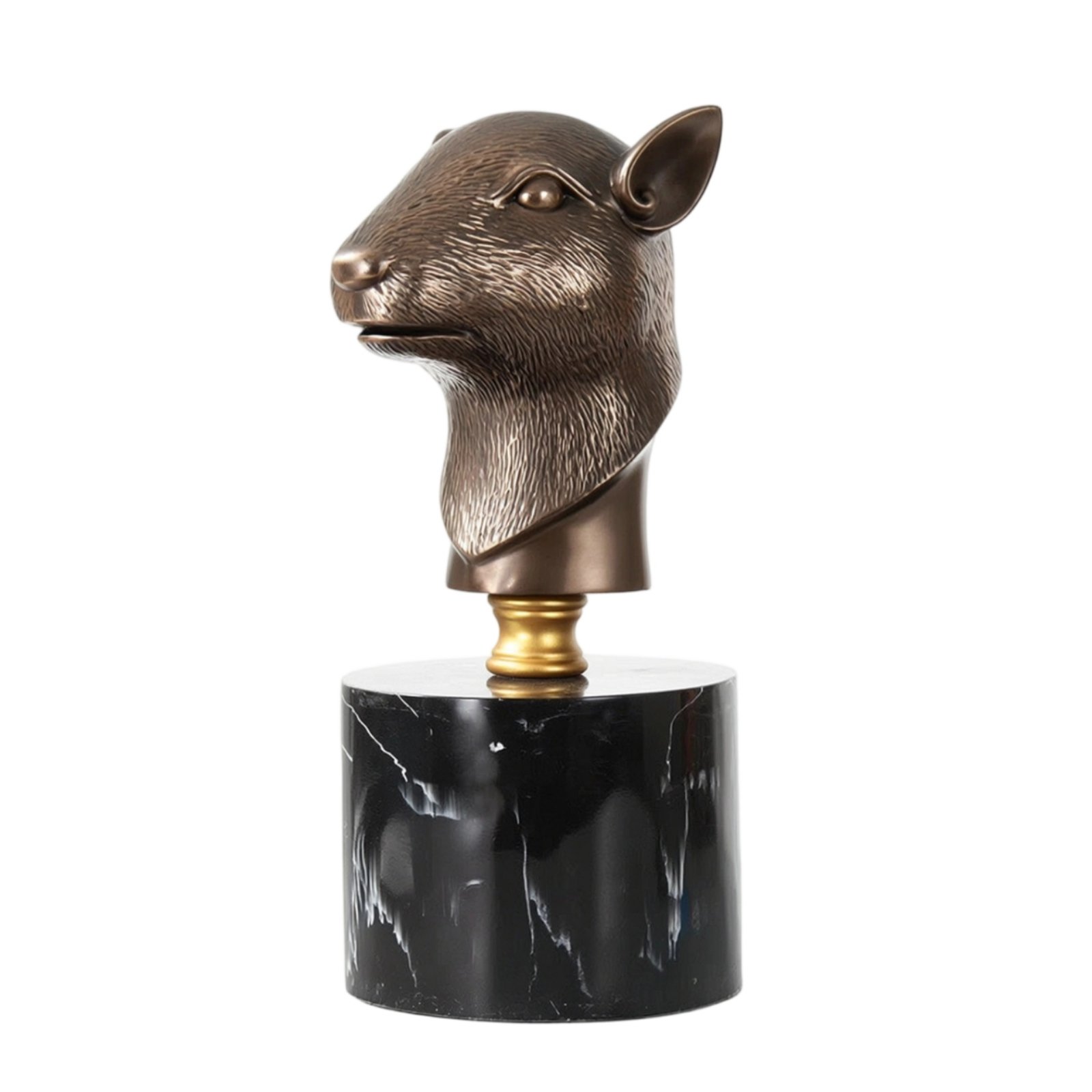 Bronze-Tone Animal Bust Sculpture