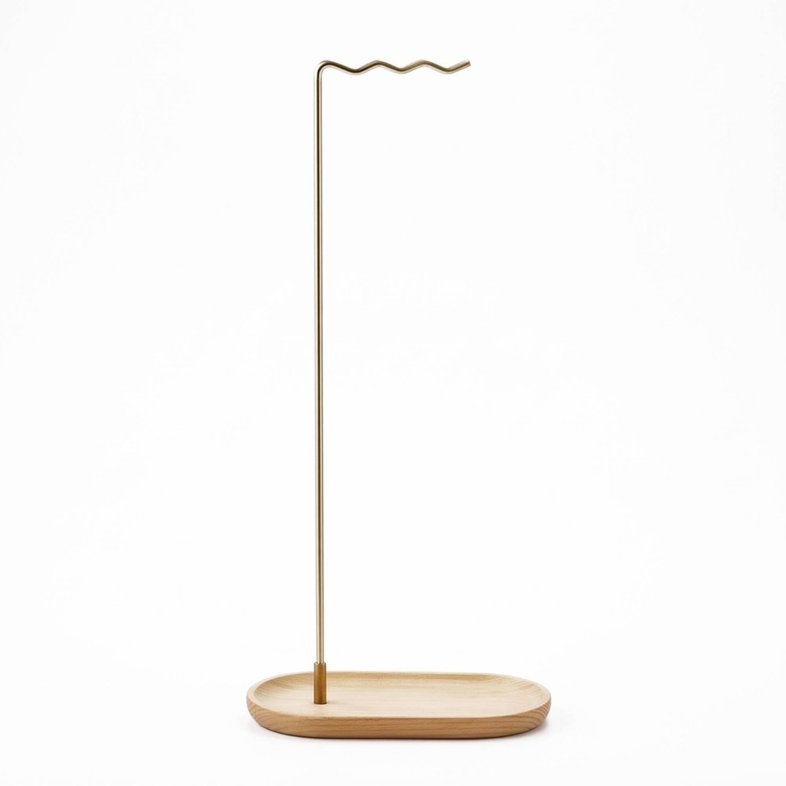 Brush Holder Stand with Wood Base