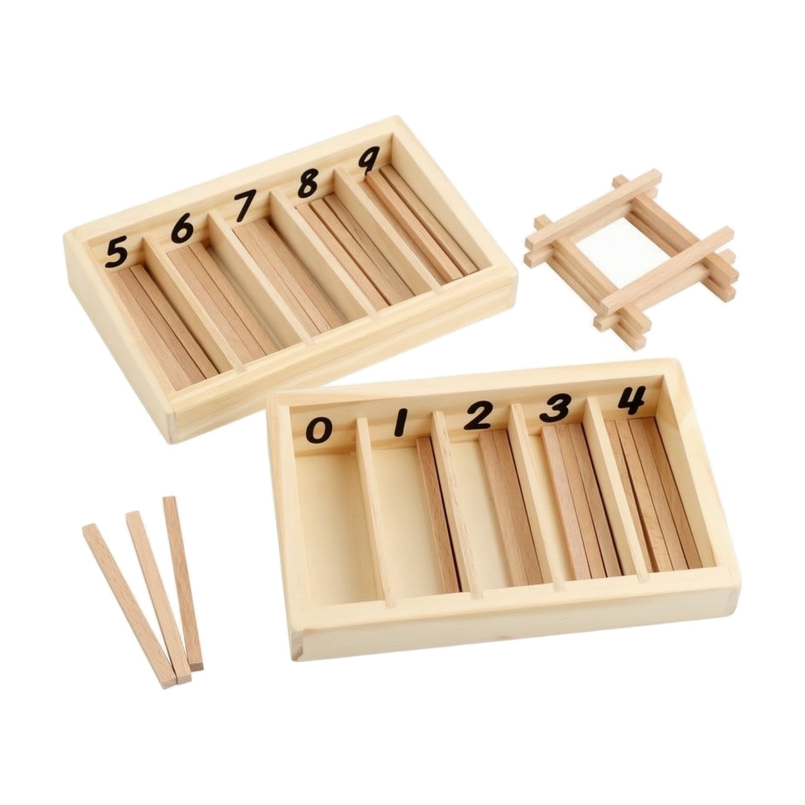 Wooden Spindle Box Counting Toy