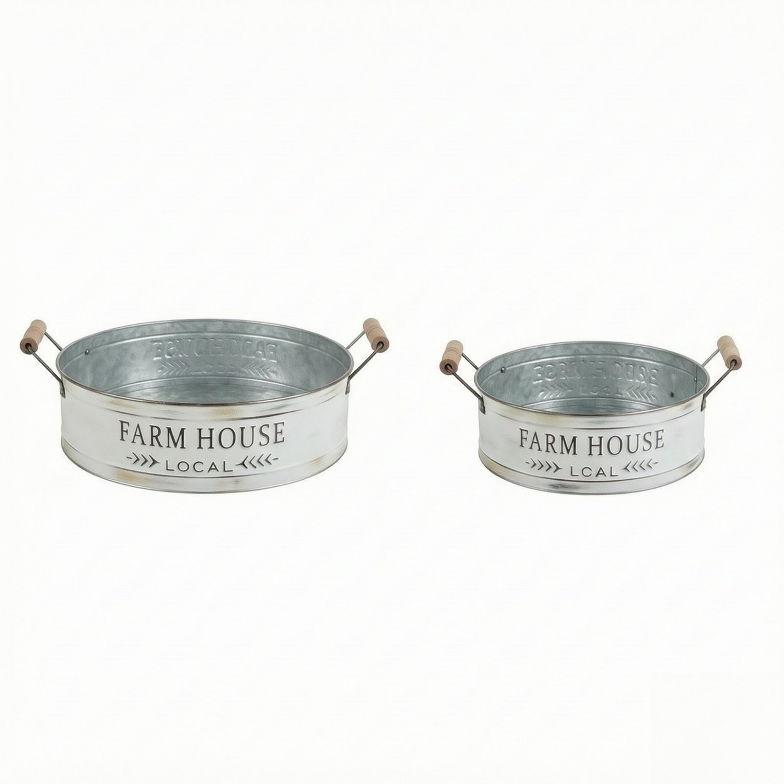 2-Piece Metal Tray with Handles