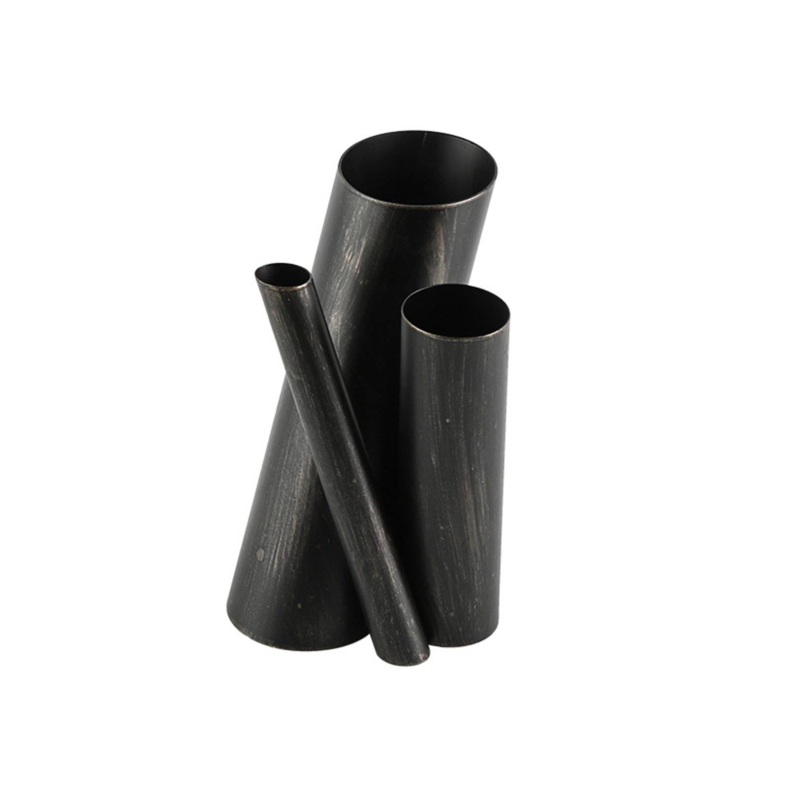 Three-Tube Metal Vase